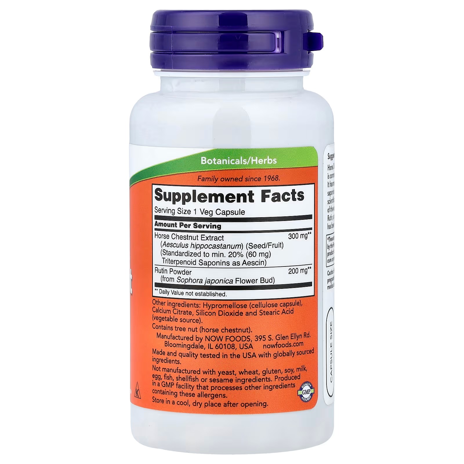 NOW Foods Horse Chestnut 300 mg with Added Rutin Circulatory Support 90 Veg Capsules thumbnail 2