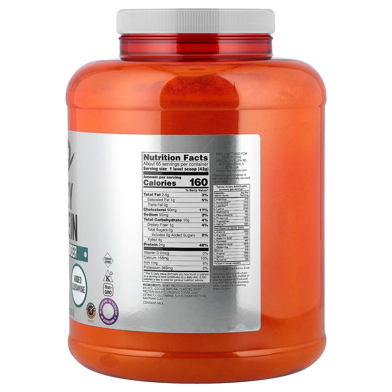 NOW Foods Sports Nutrition Whey Protein Isolate 25 G With BCAAs Creamy Chocolate Powde, thumbnail 2