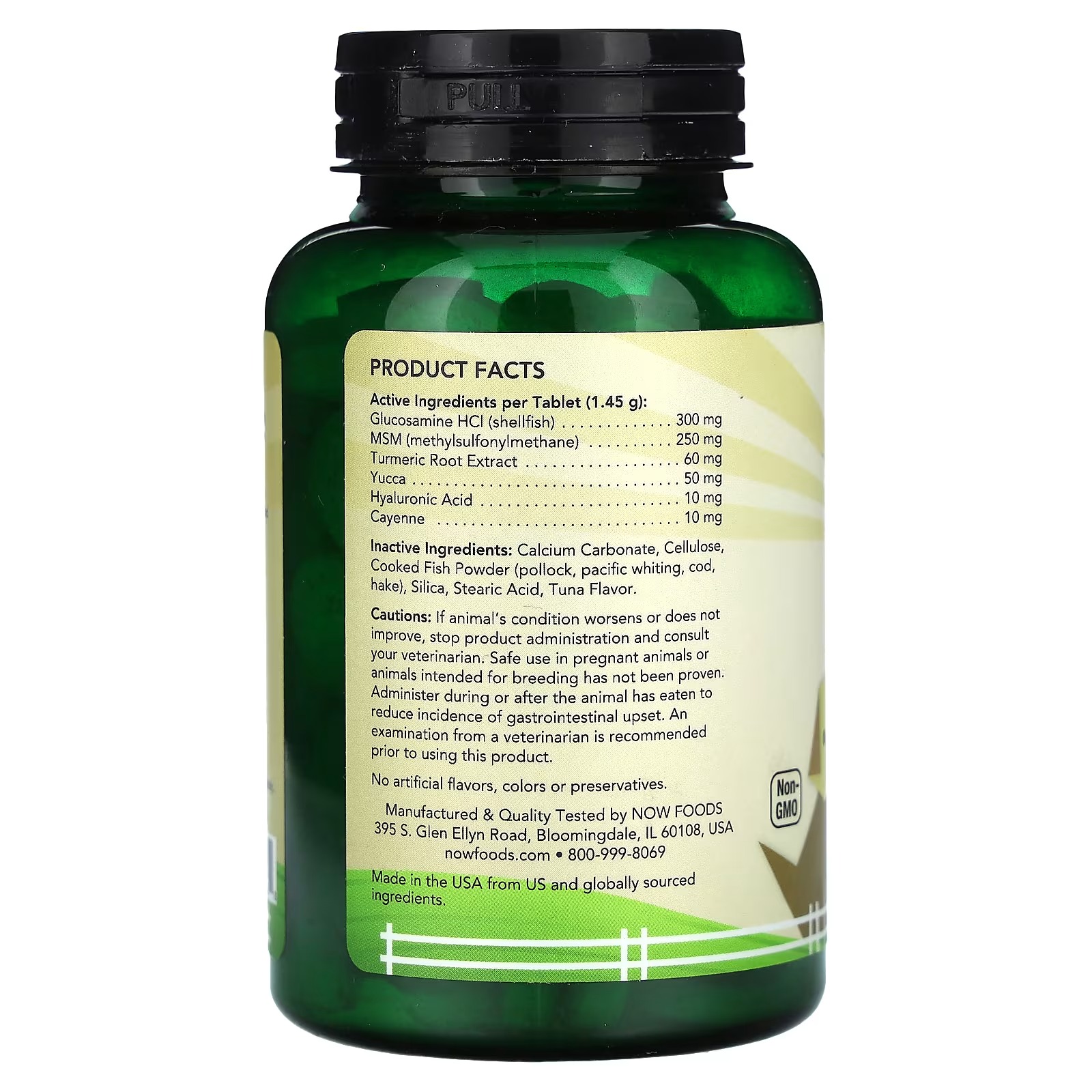 NOW Foods Pet Health Joint Support Supplement Formulated for Cats & Dogs NASC Certified 90 Chewable Tablets thumbnail 2