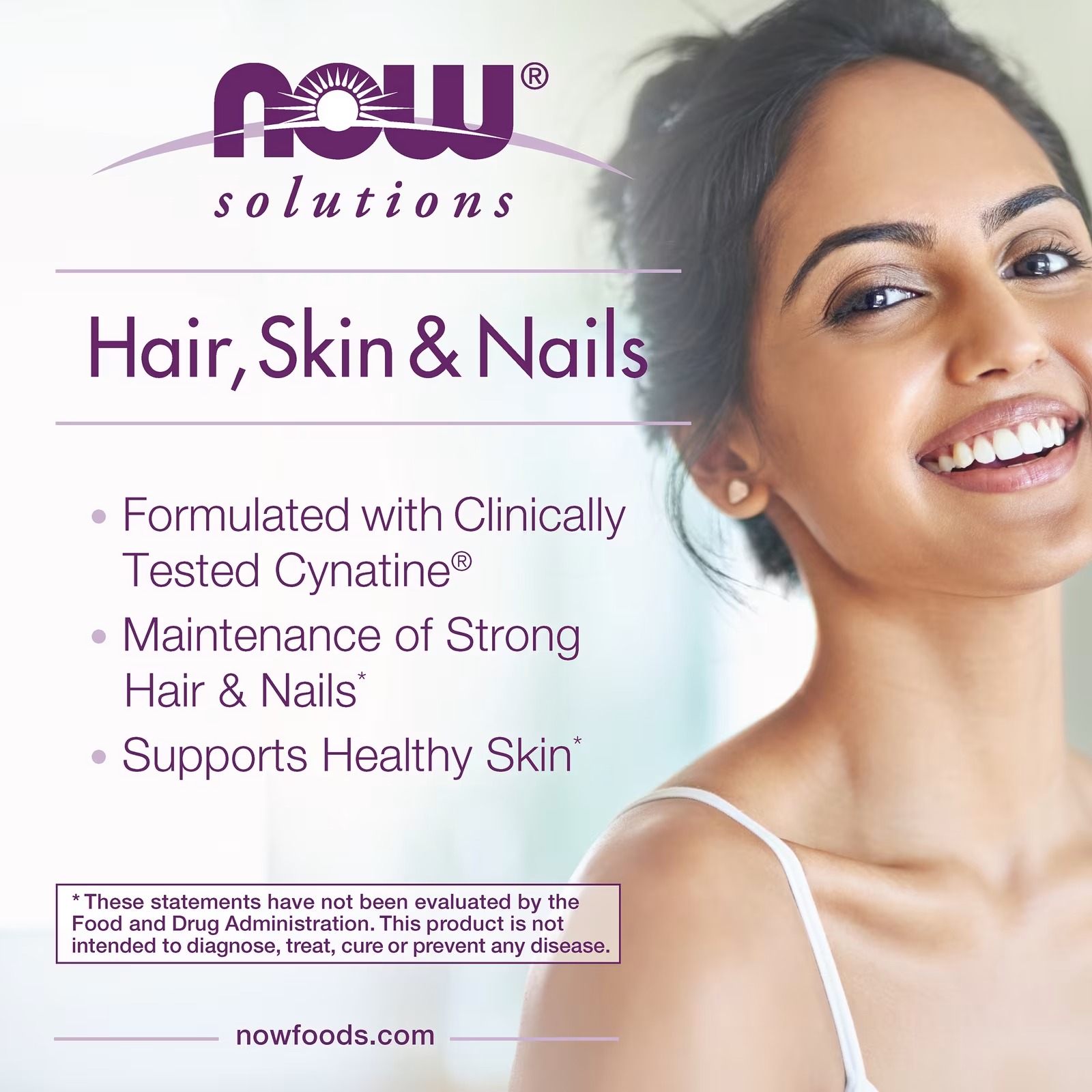 NOW Foods Solutions Clinically Advanced Hair Skin & Nails 90 Capsules thumbnail 4