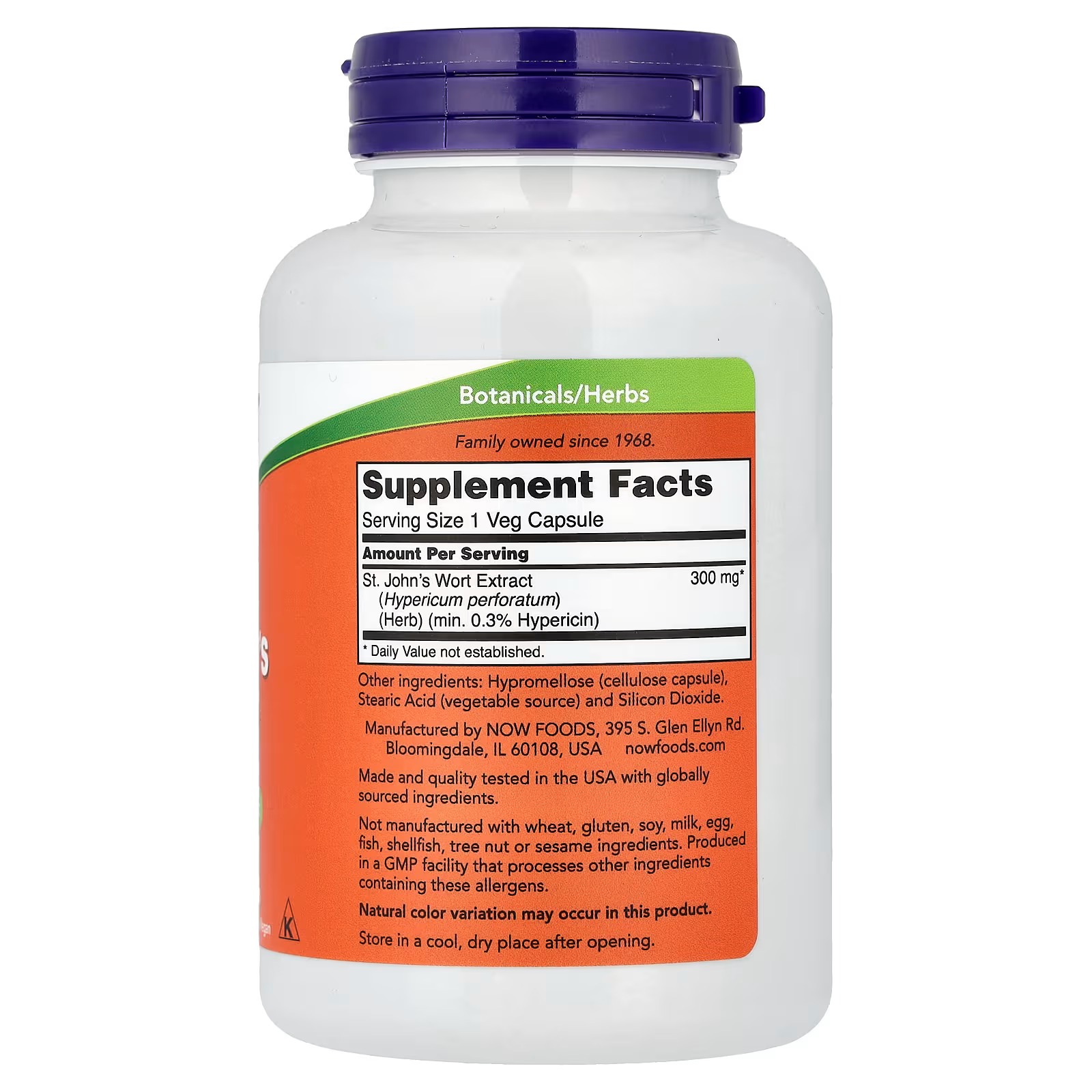NOW Foods St. John's Wort (Hypericum perforatum) 300 mg Standardized Extract 250 Veg Capsules thumbnail 2