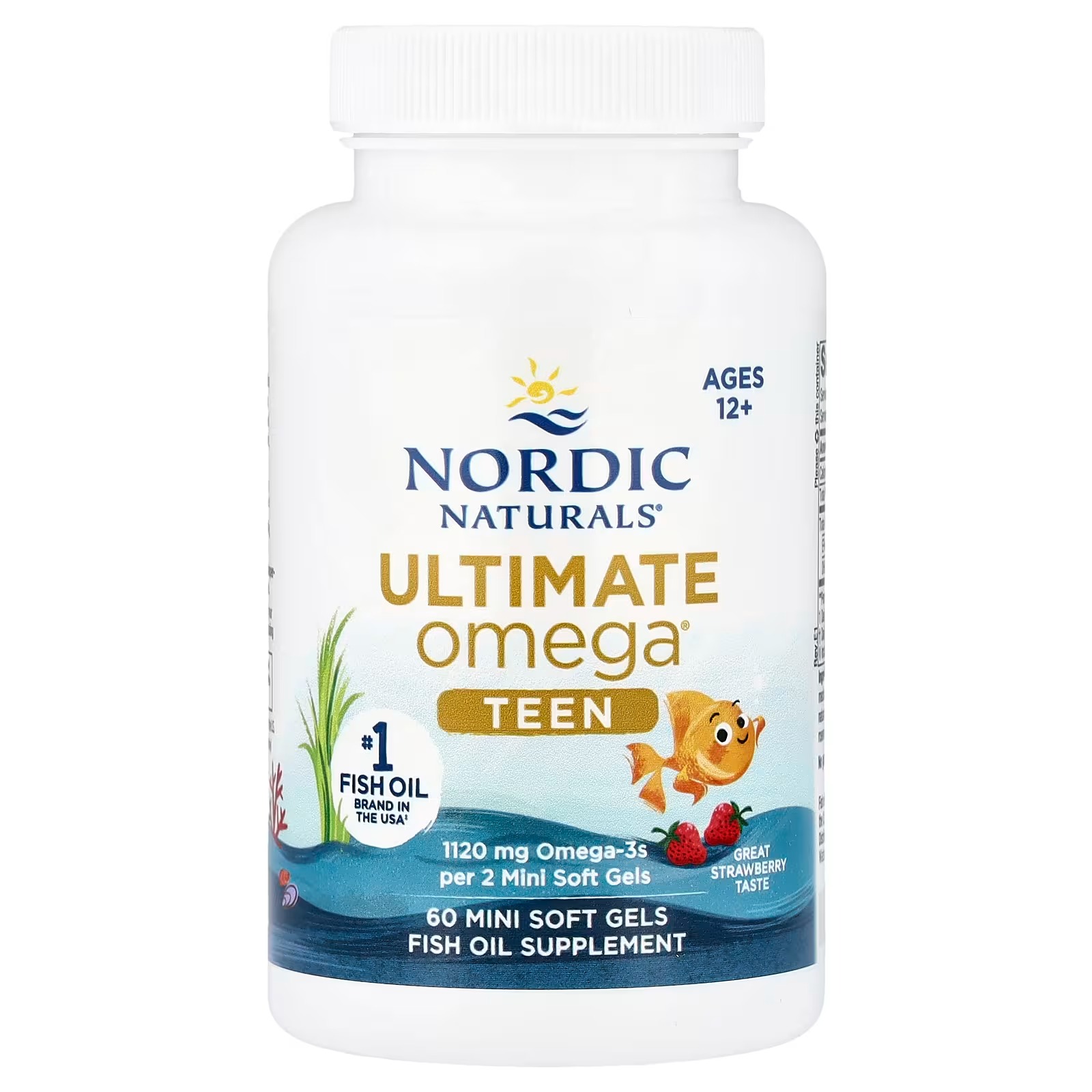 Nordic Naturals Teen Ultimate Omega® Fish Oil Ages 12+ Strawberry 60 Mini Soft Gels thumbnail 3