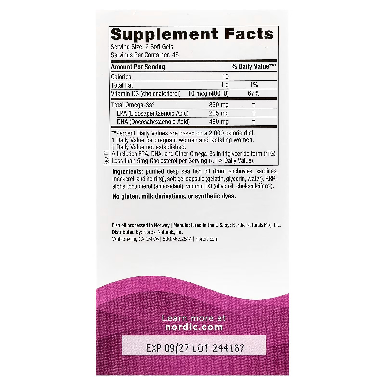 Nordic Naturals Prenatal DHA Omega-3 + Vitamin D3| 830 mg omega-3 plus 400 IU vitamin D3 per serving supports brain development during pregnancy and lactation 90, Softgels thumbnail 3