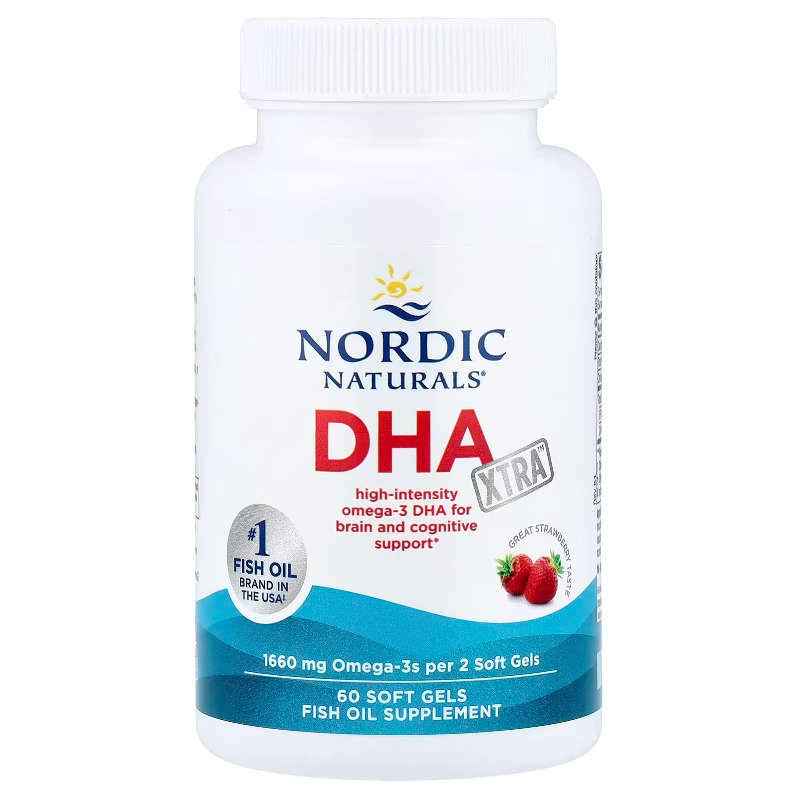 Nordic Naturals DHA Xtra Strawberry - 1660 mg Omega-3 - High-Intensity DHA Formula for Brain & Nervous System Support 60 Softgels thumbnail 3