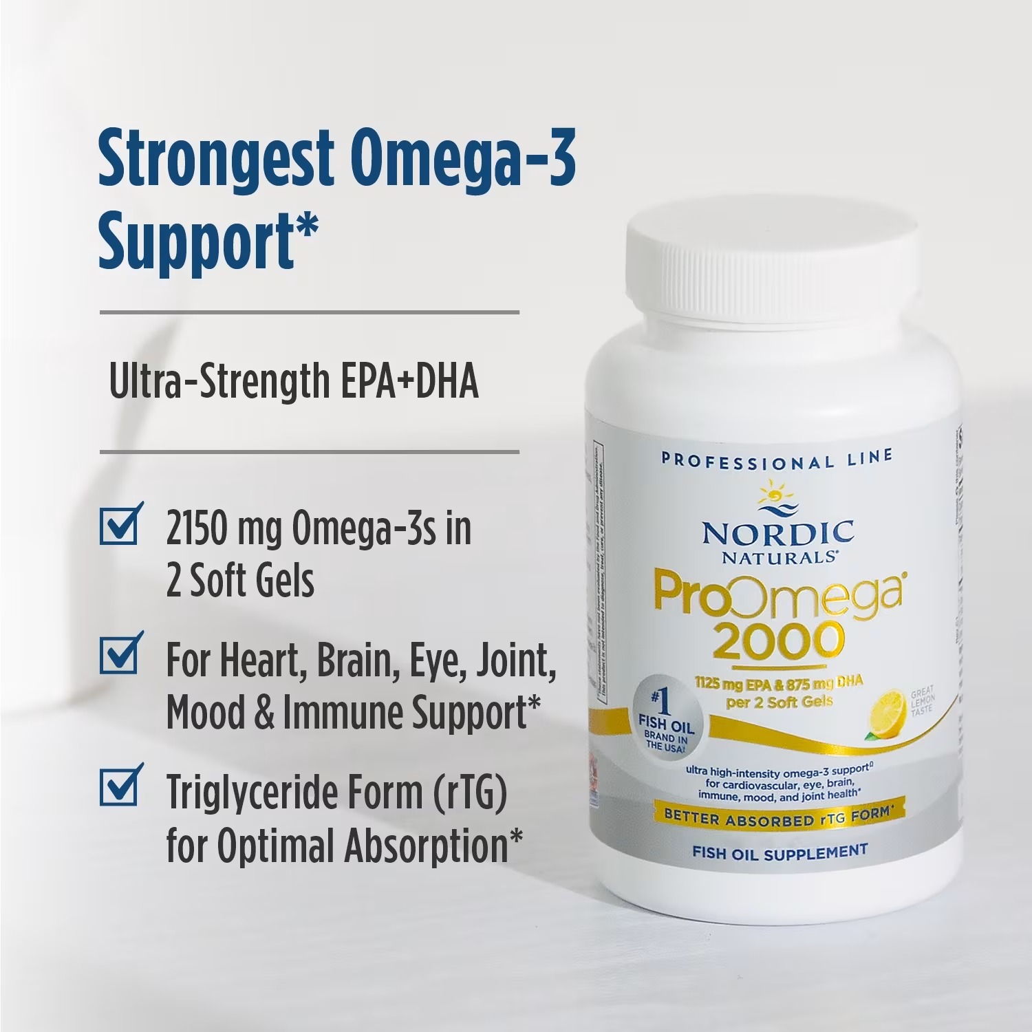 Nordic Naturals ProOmega-3 2150 mg EPA & DHA Fish Oil Lemon - | Ultra high-potency EPA & DHA fish oil supports brain heart 120 Softgel thumbnail 3