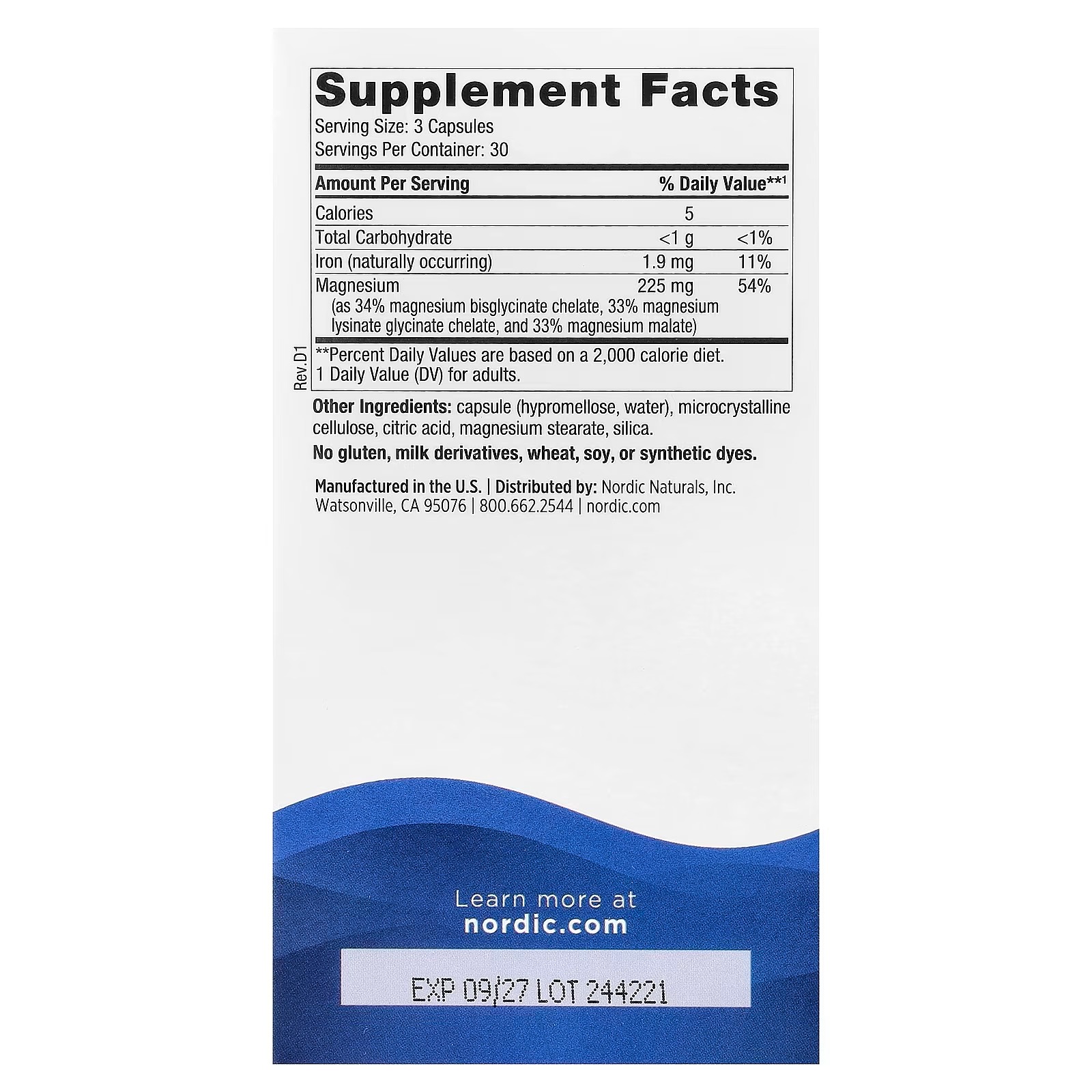Nordic Naturals Magnesium Complex 225 mg| Multi-form magnesium complex for enhanced absorption. Supports brain, heart, mood, energy 90 Capsules thumbnail 2