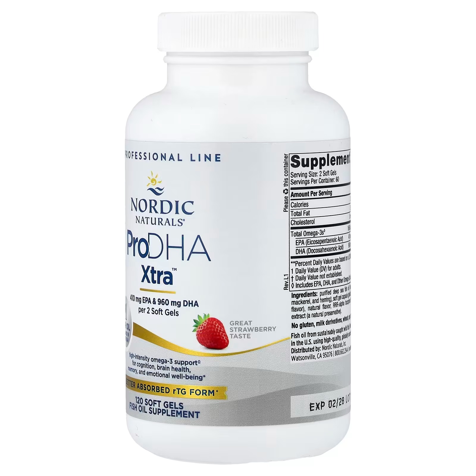 Nordic Naturals ProDHA 1000, 1660 mg Omega-3 DHA, Strawberry - 120 Count | High-intensity DHA formula supports thumbnail 4