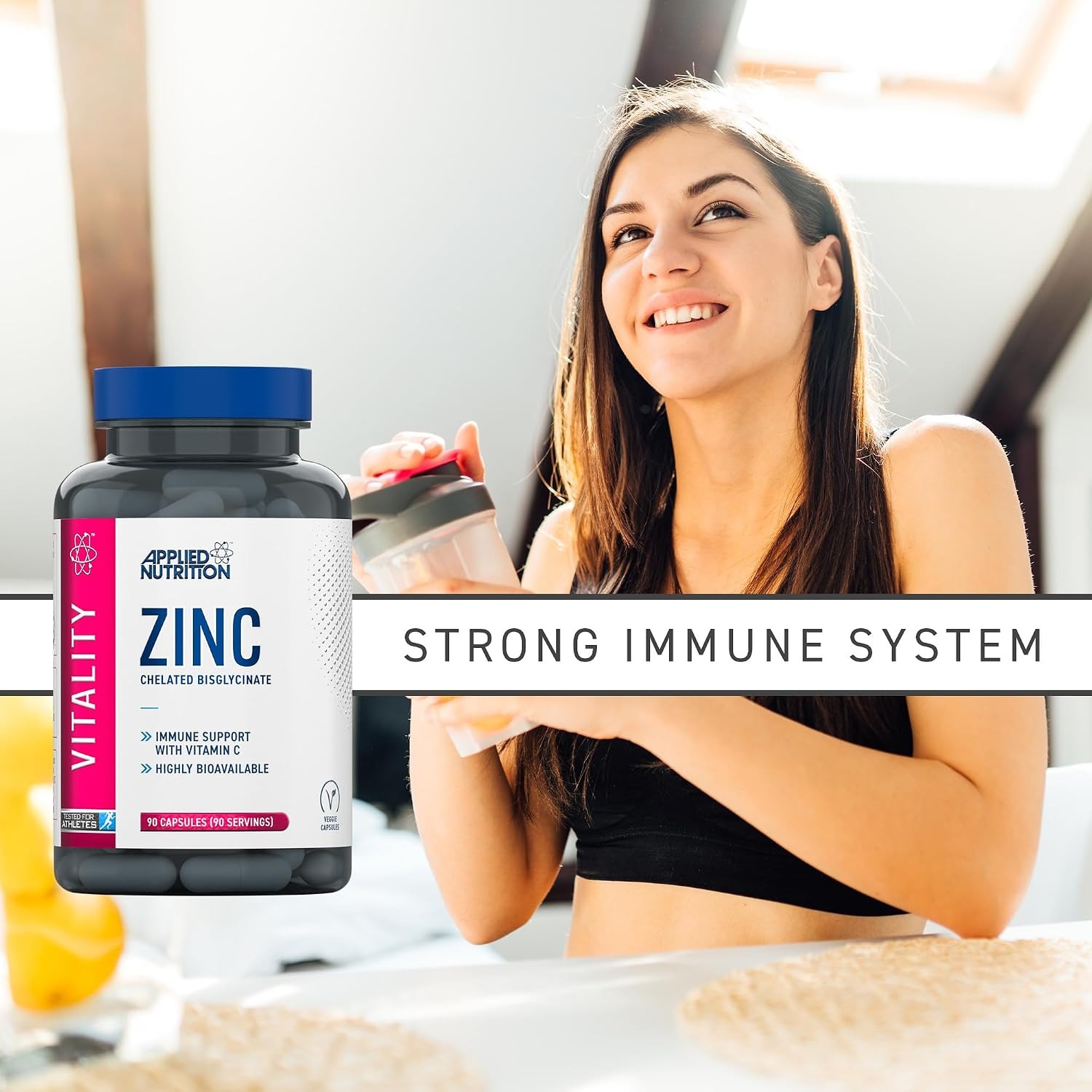 Applied Nutrition Zinc chelated Bisglycinate 90 Capsules thumbnail 2