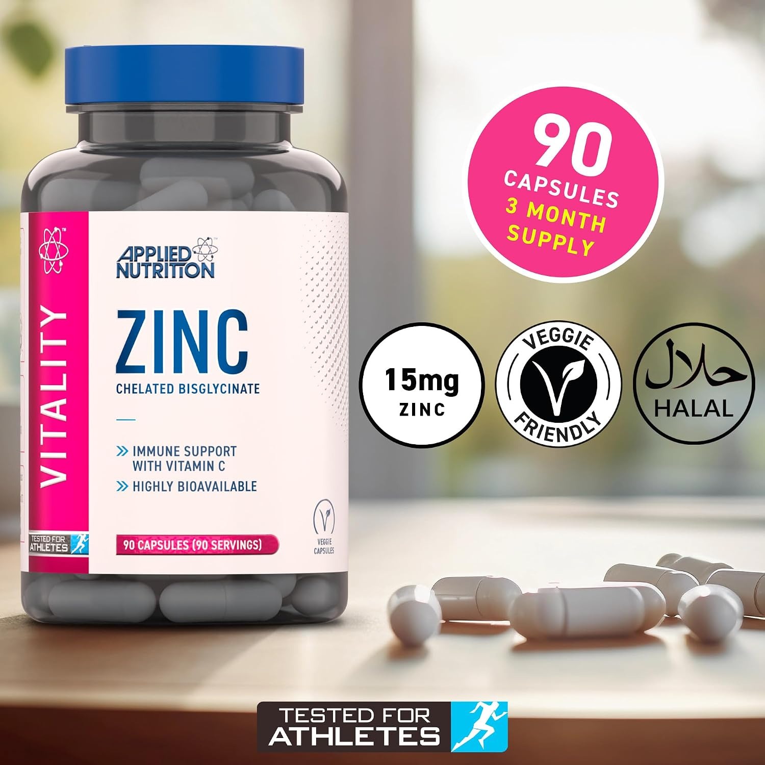 Applied Nutrition Zinc chelated Bisglycinate 90 Capsules thumbnail 3