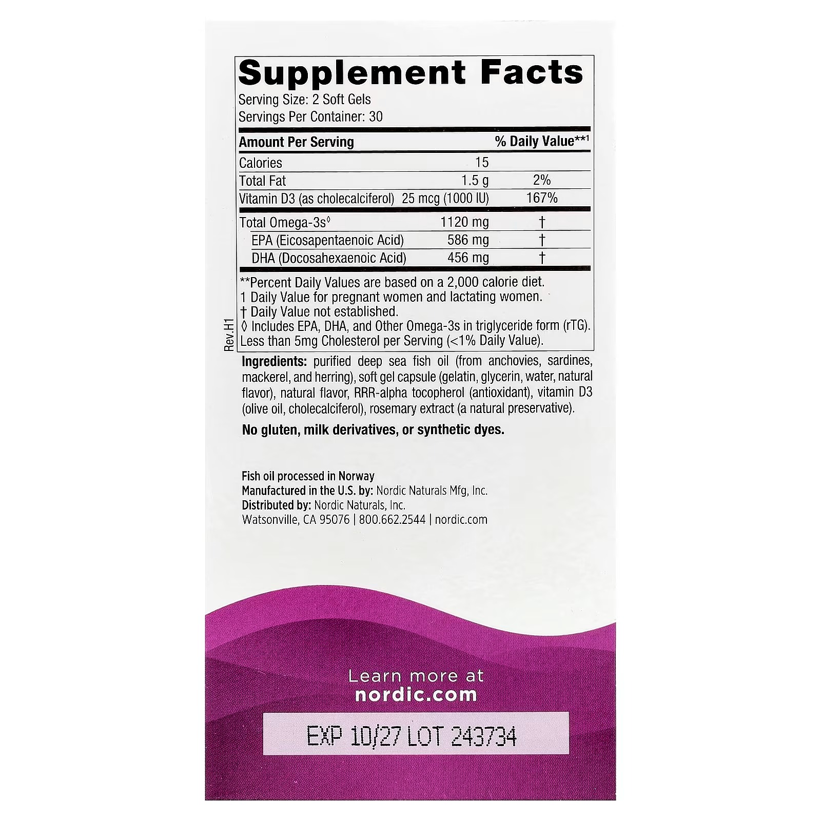 Nordic Naturals Postnatal Omega-3 1120mg EPA & DHA+1000IU D3-60 Count | Formulated for new moms Supports optimal wellness, positive mood thumbnail 2