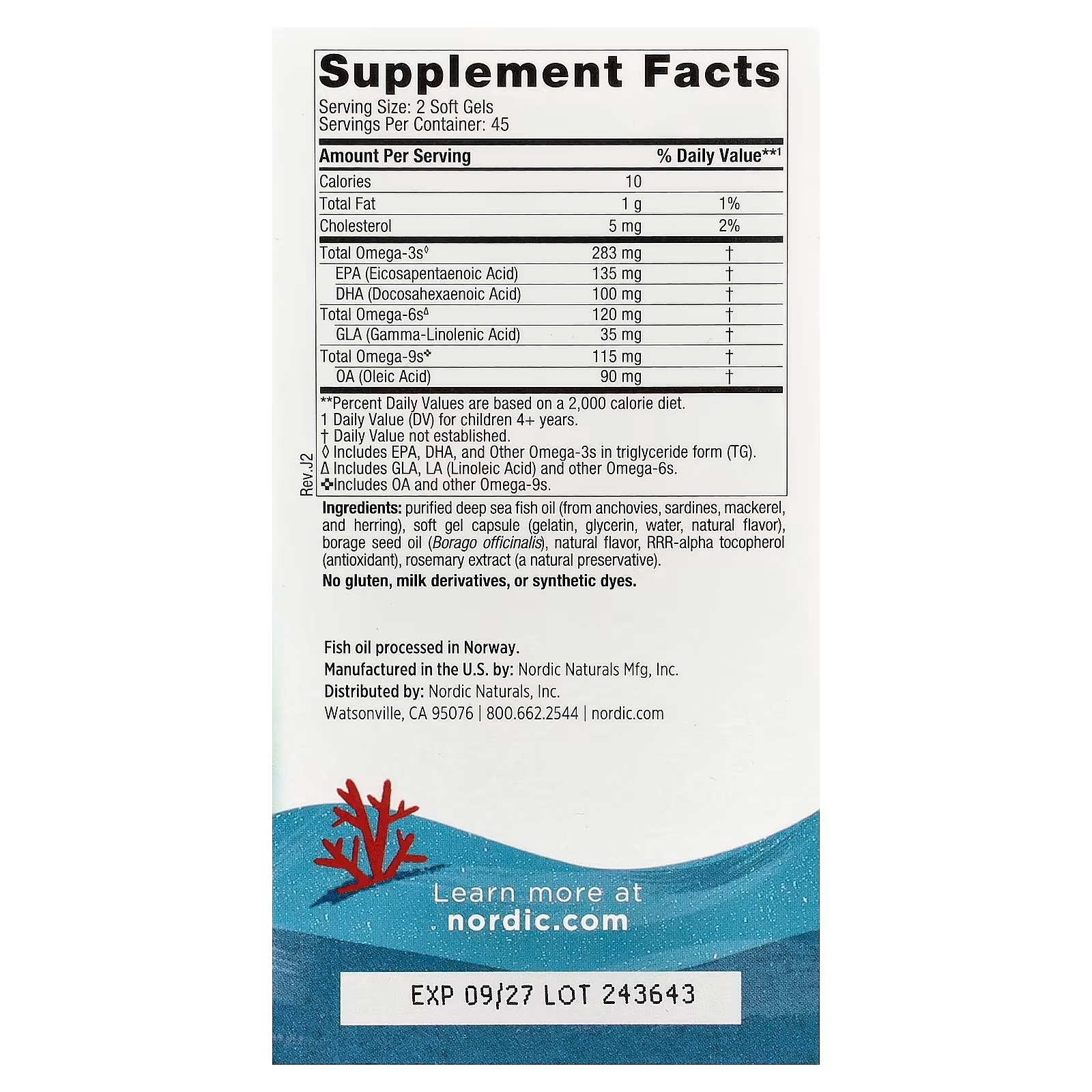 Nordic Naturals Complete Omega Jr. Kids Fish Oil Lemon - 90 Mini Soft Gels | 283mg Omega-3s & 35mg GLA Supports healthy cognition & nervous system function thumbnail 2