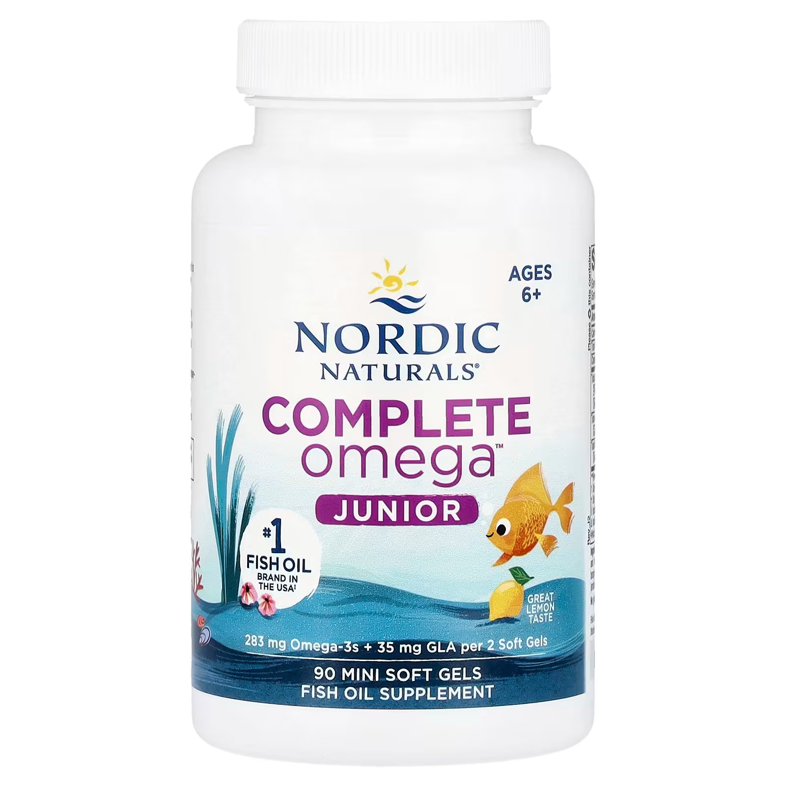 Nordic Naturals Complete Omega Jr. Kids Fish Oil Lemon - 90 Mini Soft Gels | 283mg Omega-3s & 35mg GLA Supports healthy cognition & nervous system function thumbnail 3