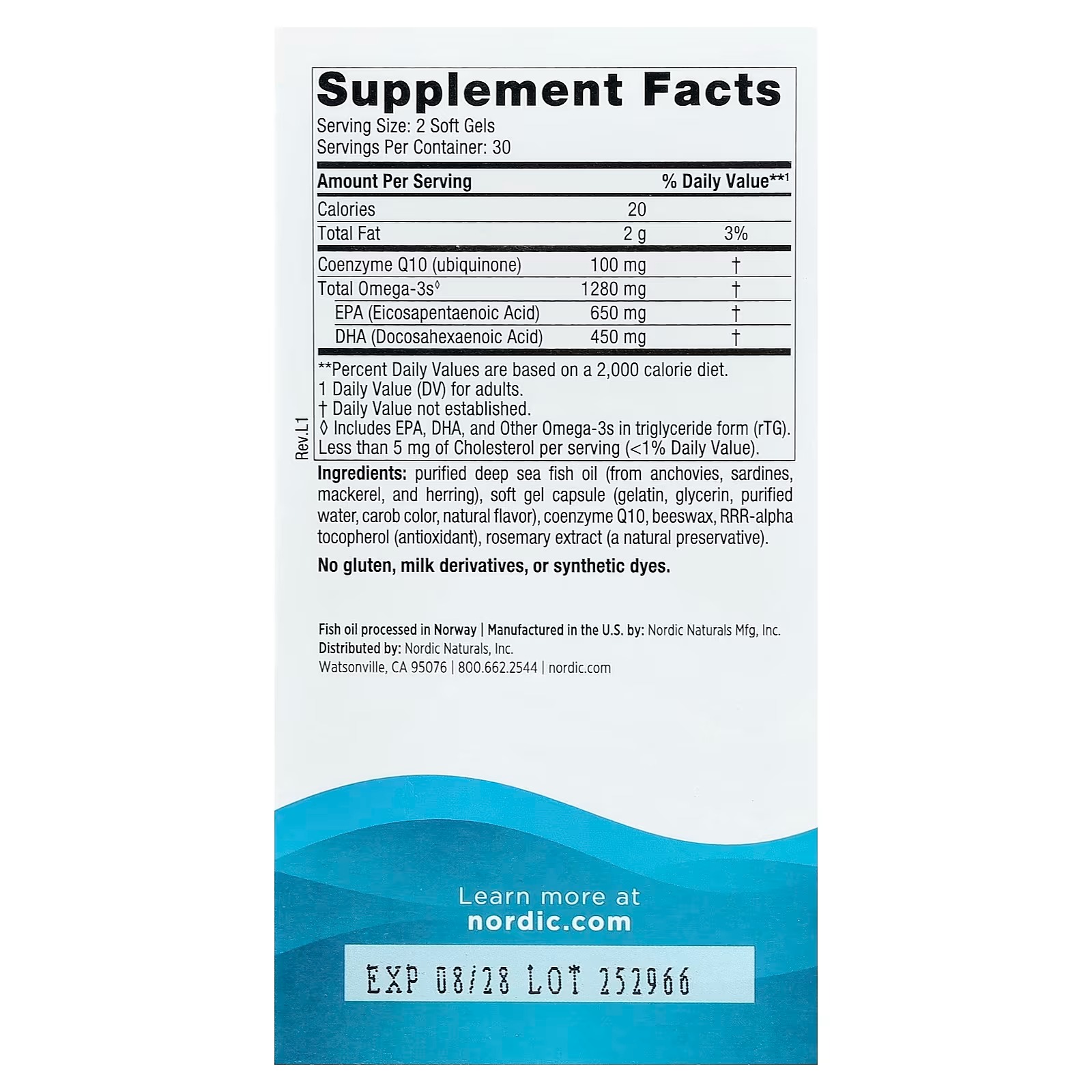 Nordic Naturals Ultimate Omega + CoQ10 Lemon - 60 Soft Gels - 1280 mg Omega-3 + 100 mg CoQ10 - Heart Health Cellular Energy, Antioxidant Support thumbnail 2