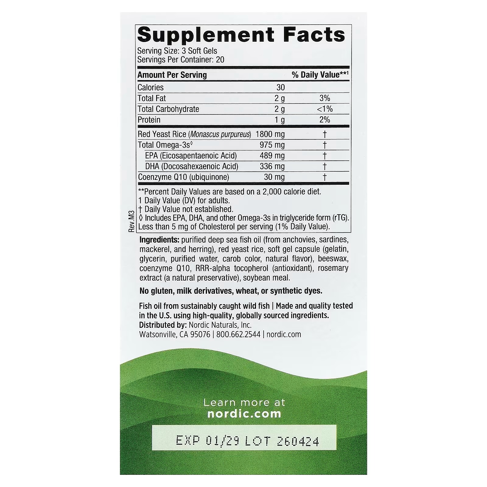 Nordic Naturals Cholesterol Support, 975mg Omega-3 + Red Yeast Rice + CoQ10 | Red Yeast Rice supports healthy LDL cholesterol naturally thumbnail 2