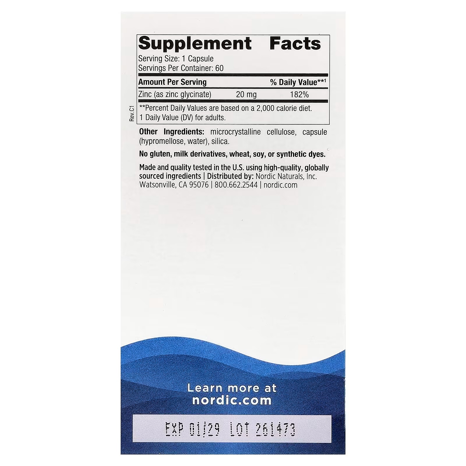 Nordic Naturals Zinc Glycinate 20mg Highly Absorbable Supplements, 60Count | Highly absorbable zinc glycinate supports immune health thumbnail 2