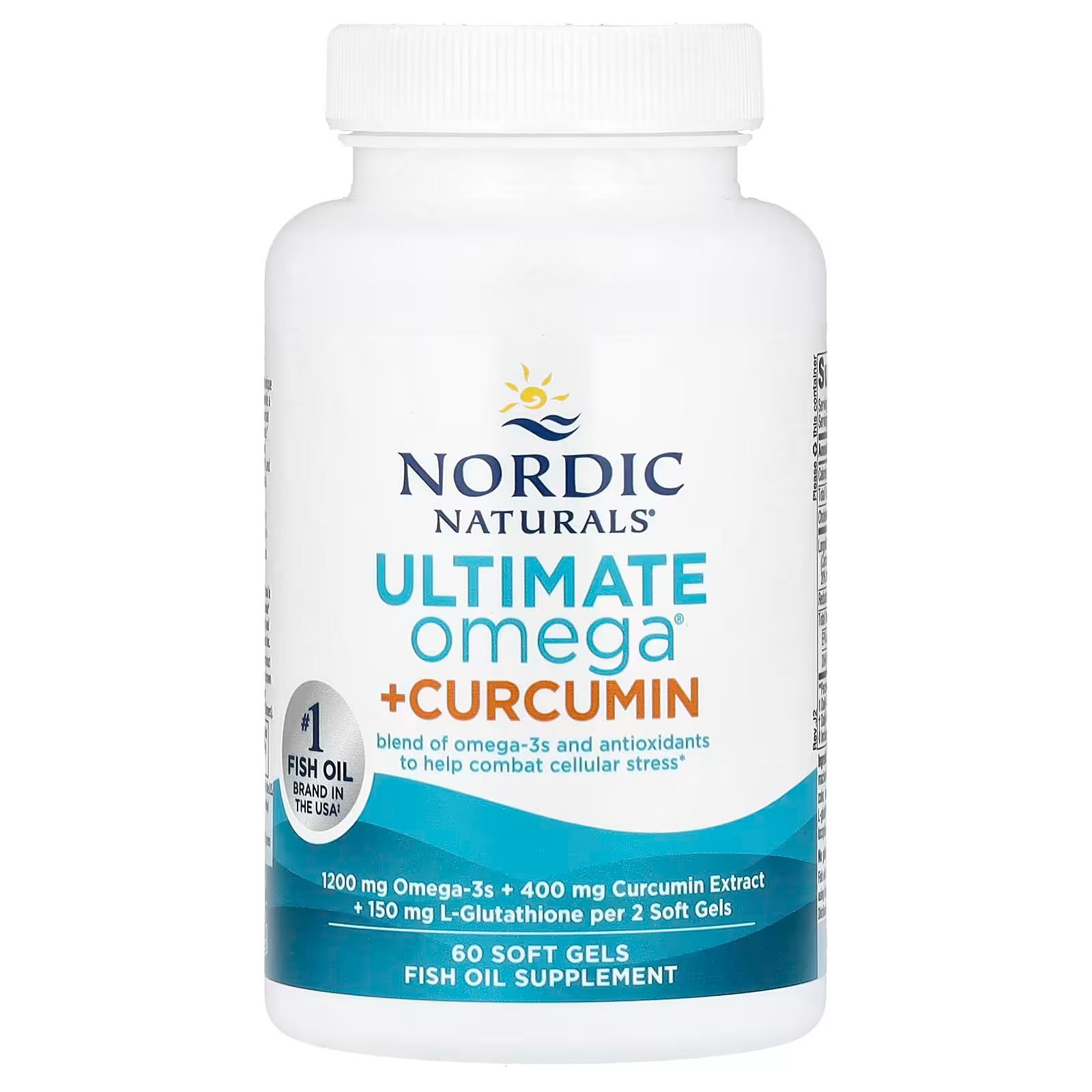 Nordic Naturals Omega Curcumin 1200mg Omega-3 + 400mg Curcumin - 60 Count | Optimized curcumin for superior absorption Combats cellular stress thumbnail 3