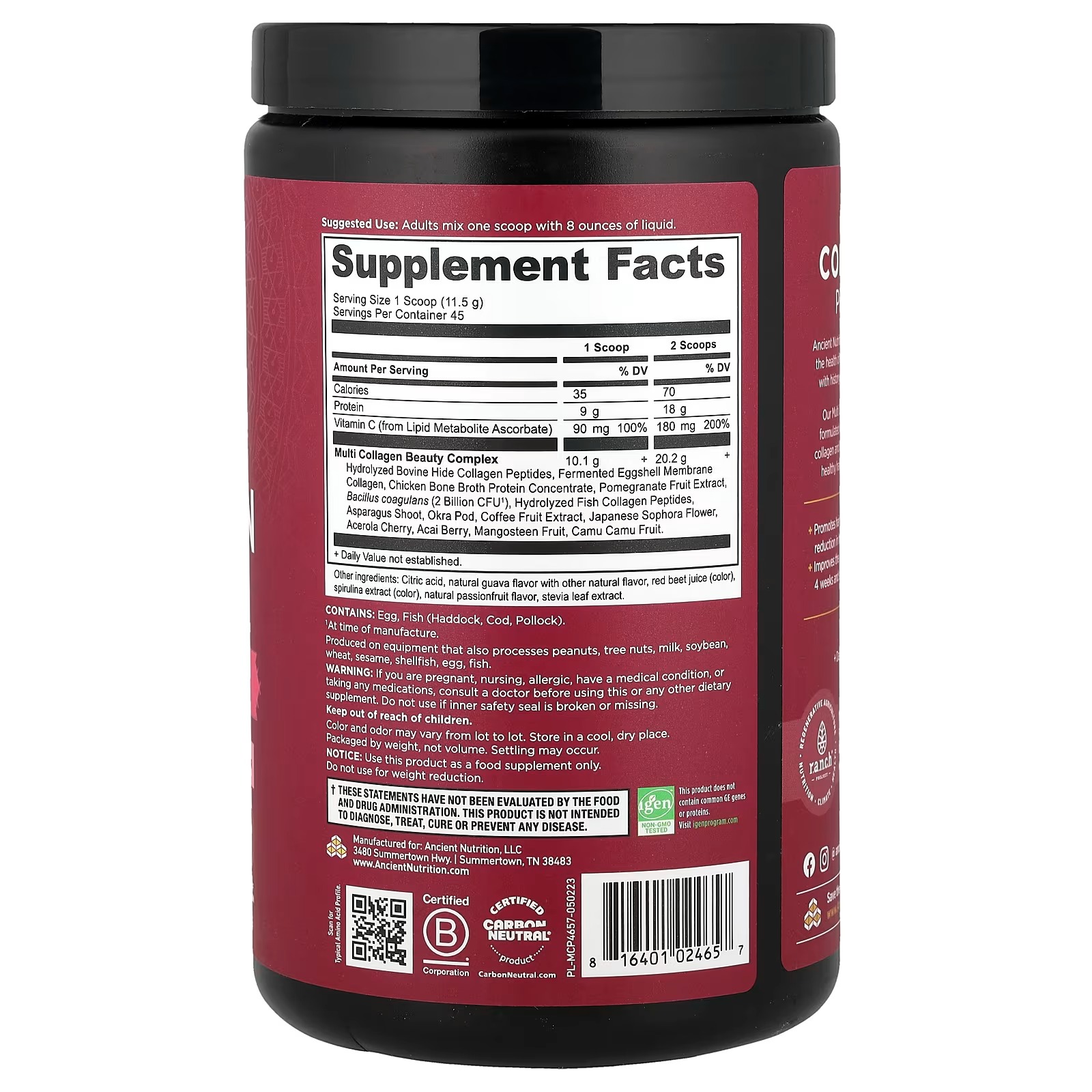 Ancient Nutrition Hydrolyzed Multi Collagen Peptides – Beauty Within, Collagen Protein Supplement thumbnail 2