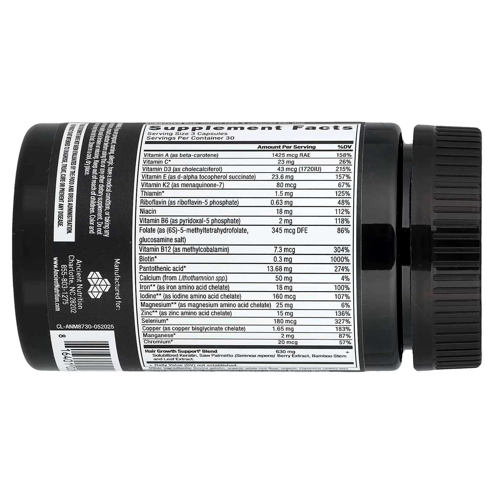 Ancient Nutrition Hair Growth Multivitamin – Supports Thicker Hair, Hair & Beauty Wellness Supplement thumbnail 2