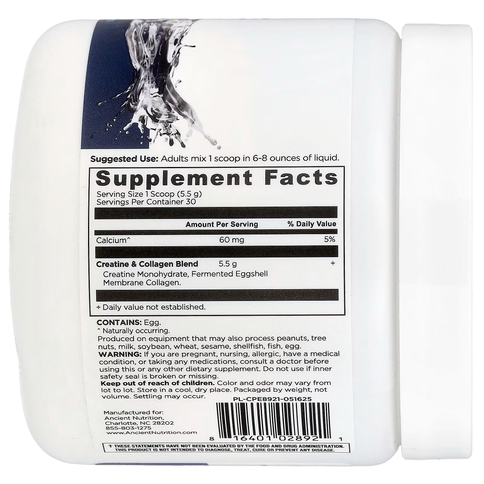 Ancient Nutrition Creatine Monohydrate + Collagen Powder 5g – Creatine & Collagen Protein Supplement thumbnail 2