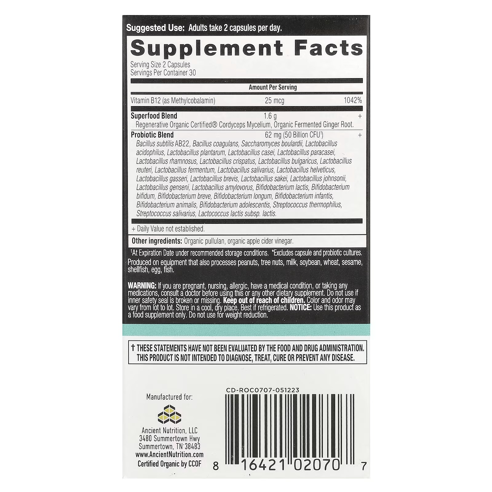 Ancient Nutrition Regenerative Organic Metabolism Support Probiotics – Daily Gut & Wellness Supplement thumbnail 2
