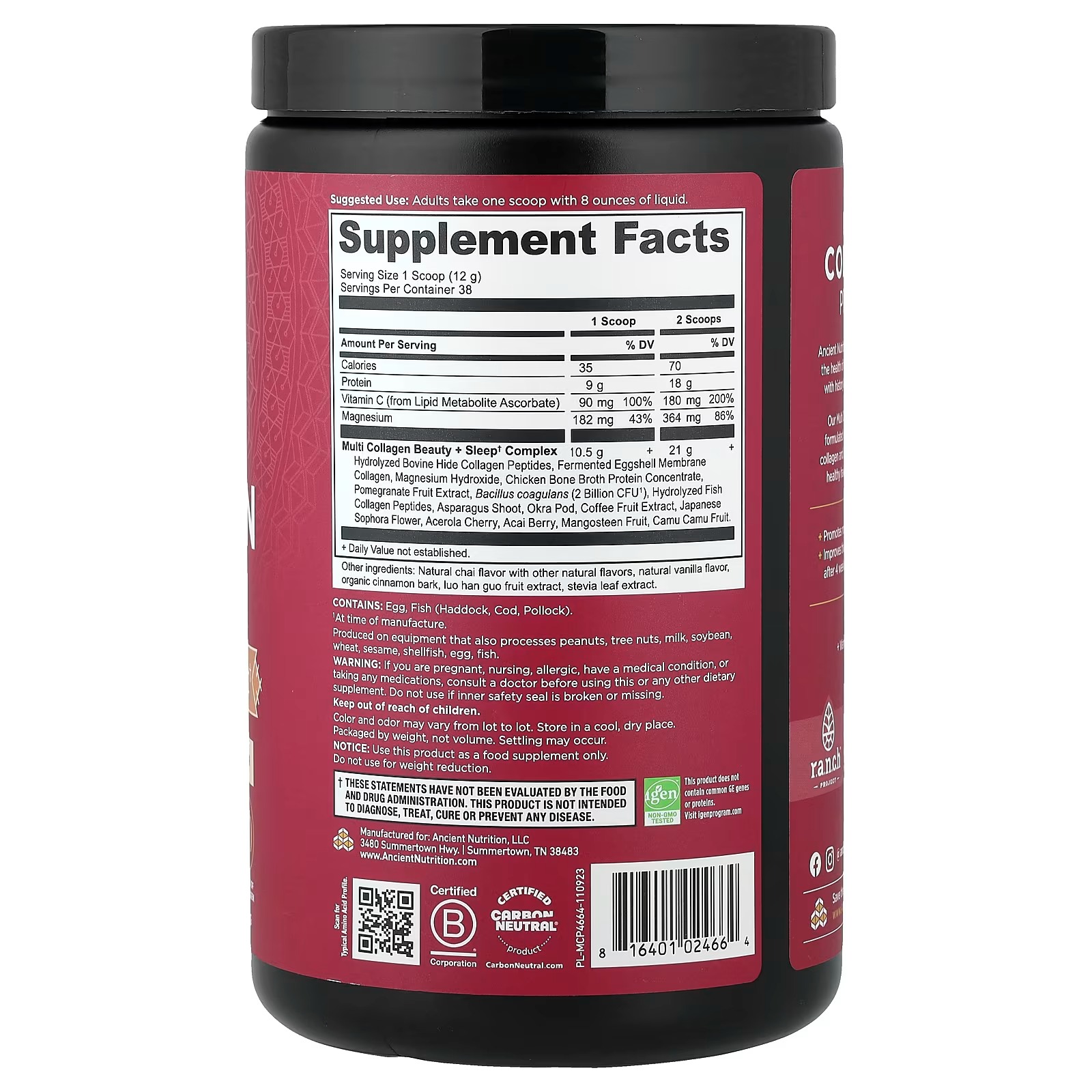 Ancient Nutrition Hydrolyzed Multi Collagen Peptides – Beauty + Sleep, Collagen Wellness Supplement thumbnail 2