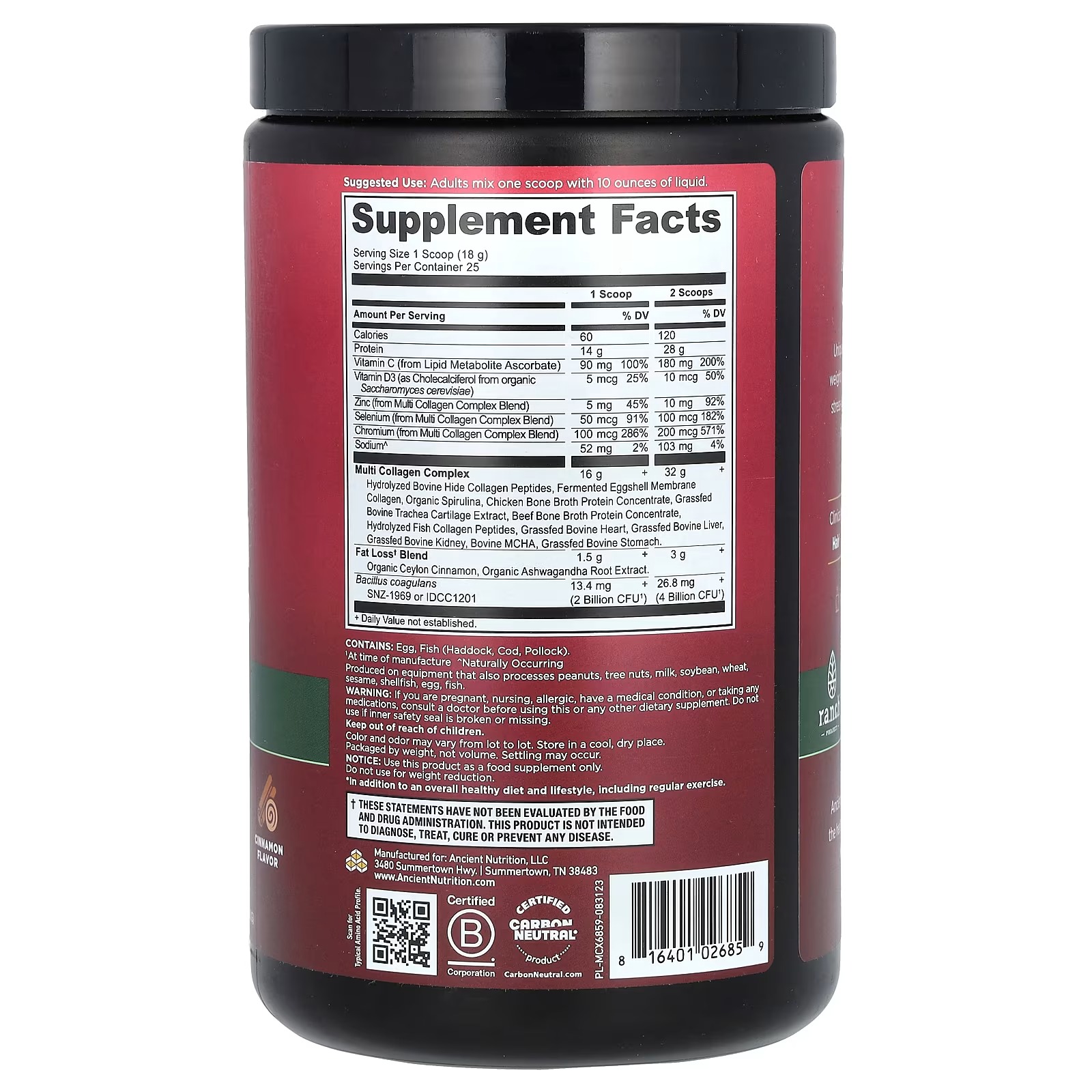 Ancient Nutrition Advanced Hydrolyzed Multi Collagen Peptides – Lean, Collagen Protein Supplement thumbnail 2