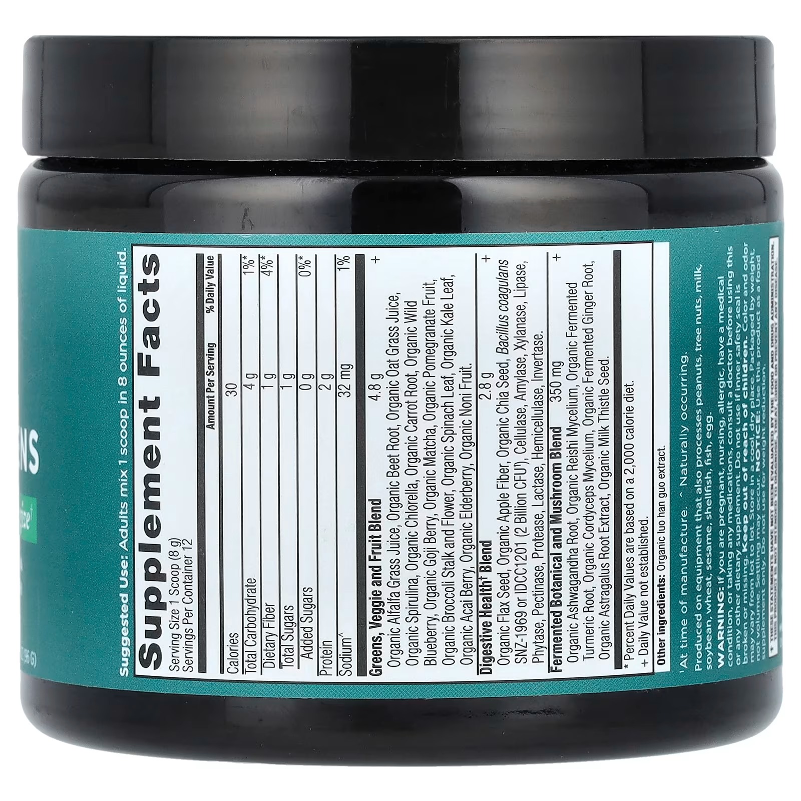 Ancient Nutrition Organic Super Greens Powder with Probiotics – Spirulina, Organic Greens Supplement thumbnail 2