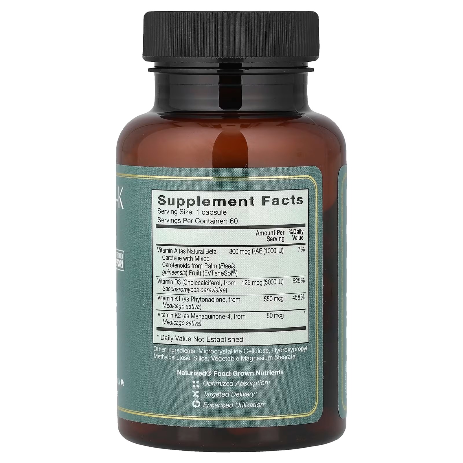 Natura Health Products D-A-K ADK Vitamin D3 5000 IU + K2, K1 & A – 60 Capsules, Vitamin Supplement thumbnail 2