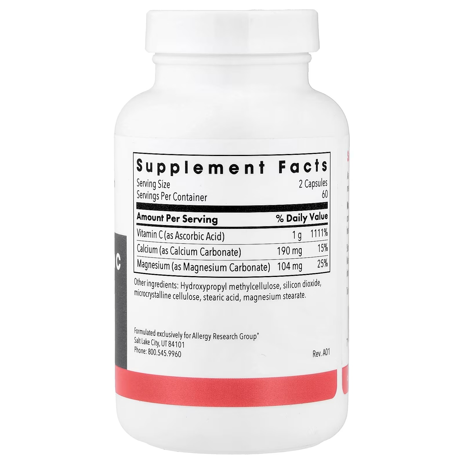 ARG Buffered Vitamin C 1000 mg 120 Tablets – High Potency Vitamin C Supplement for Immune & Daily Wellness Support thumbnail 2