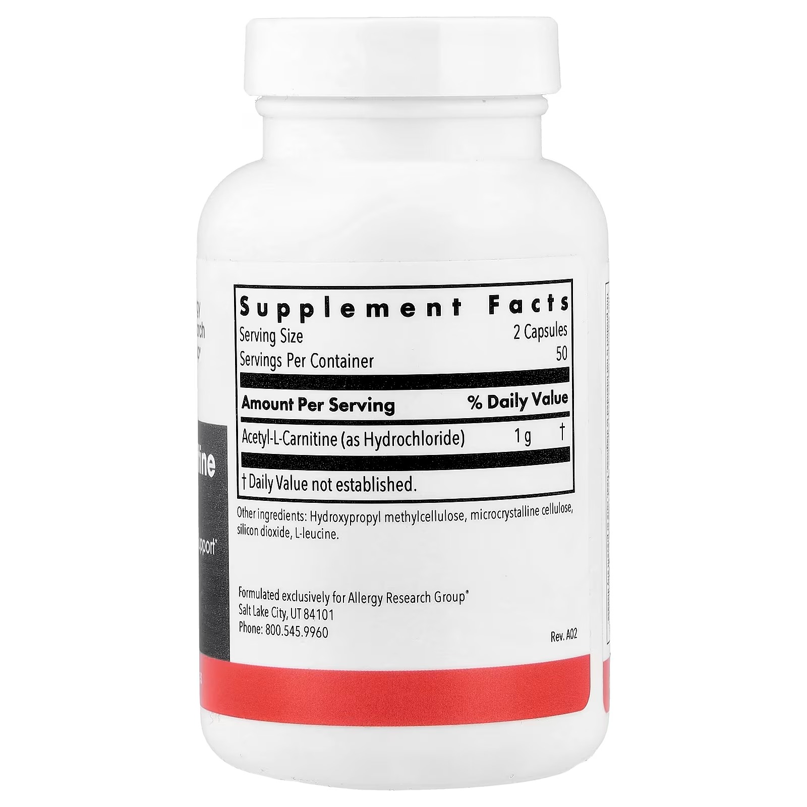 ARG Acetyl L-Carnitine 500 mg Brain Energy 100 Capsules – Premium ALCAR Supplement for Cognitive & Cellular Energy Support thumbnail 2