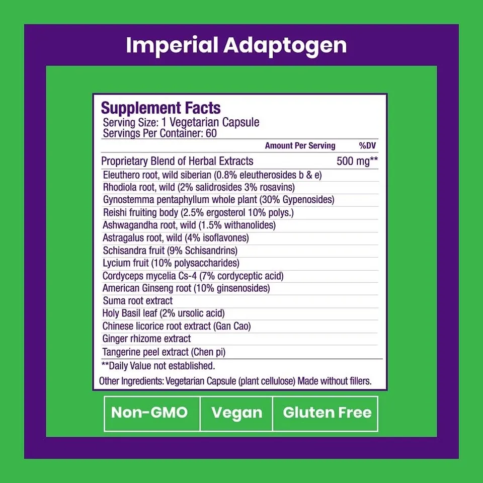 Paradise Herbs Ashwagandha Adaptogen Blend 60 Capsules – Herbal Supplement thumbnail 4