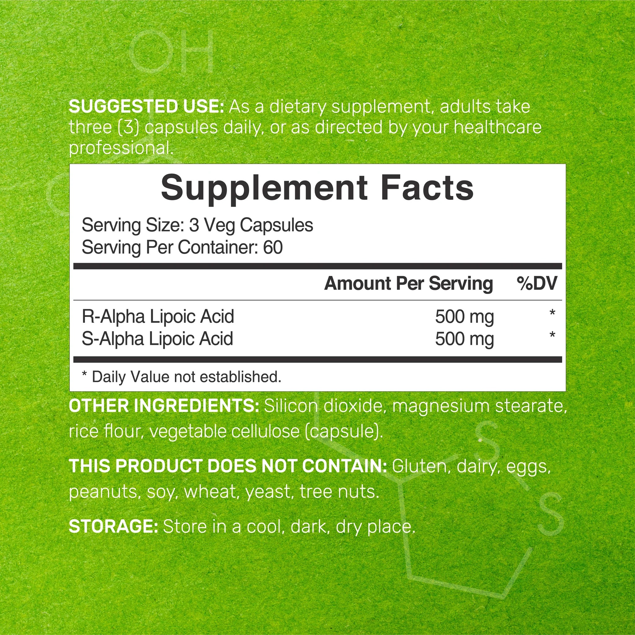 Alpha Lipoic Acid 1000mg – R-ALA & S-ALA 50/50 Blend, 180 Veggie Capsules thumbnail 2