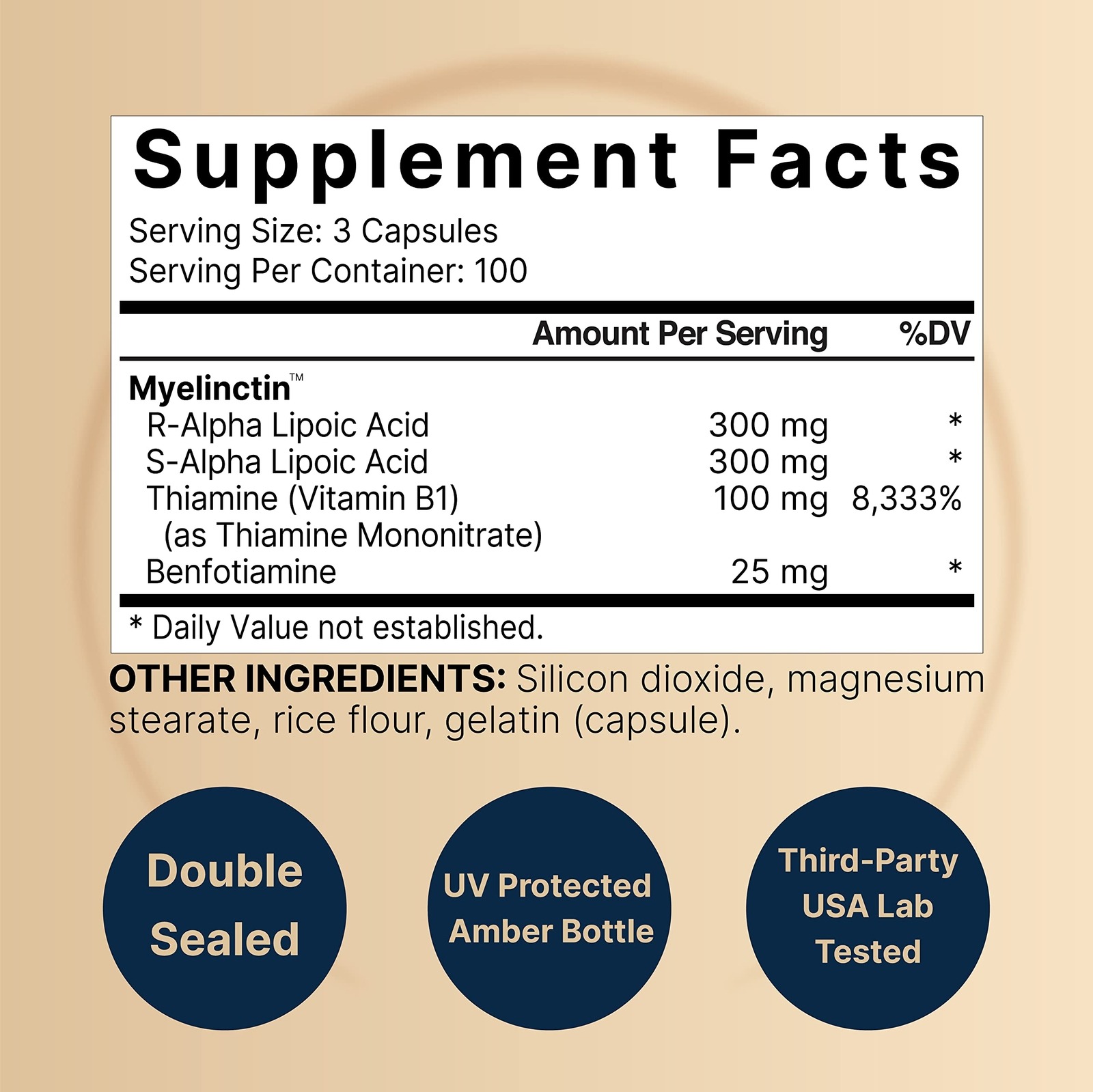 NatureBell Alpha Lipoic Acid 600mg with Vitamin B1 Complex – 300 Capsules thumbnail 2