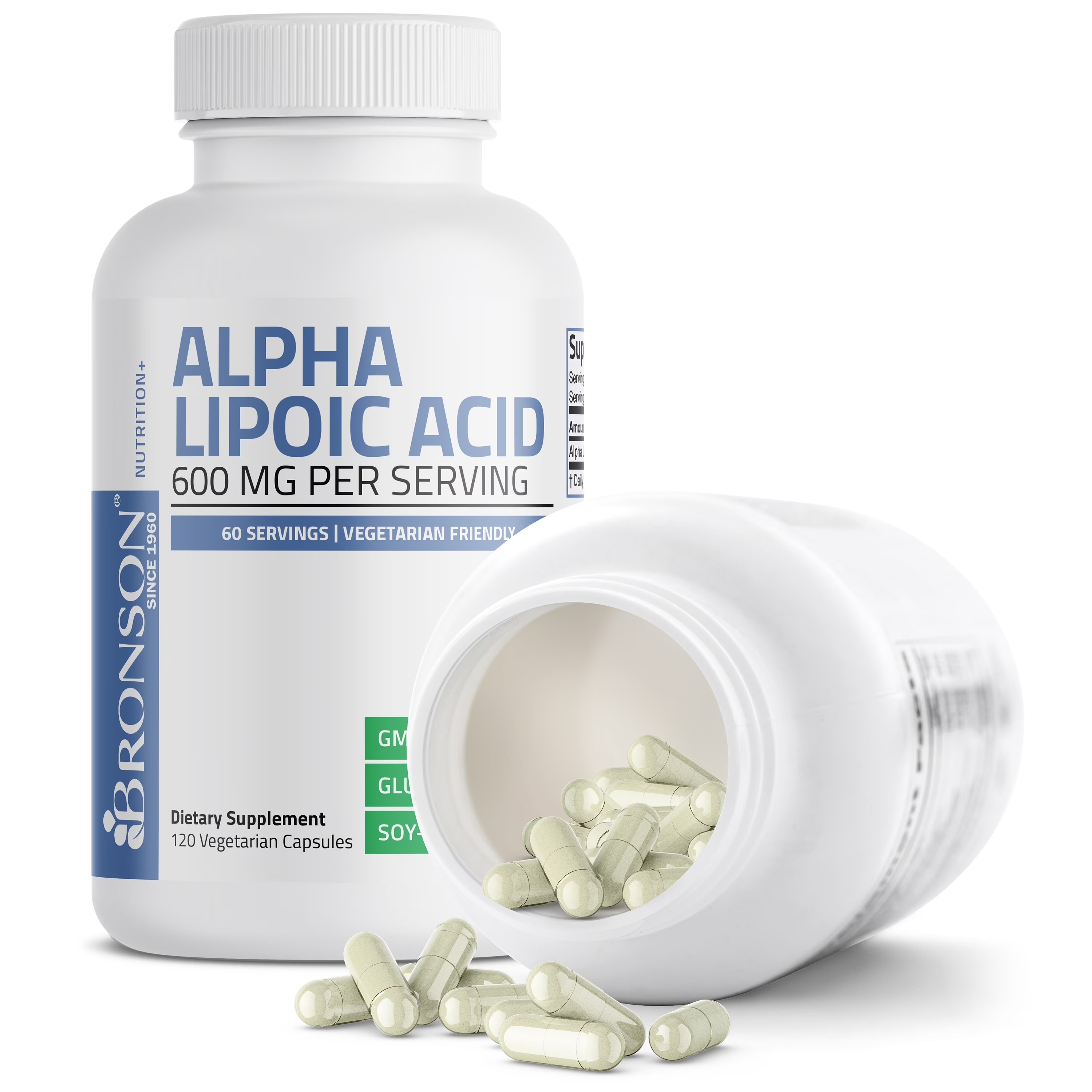 Bronson Alpha Lipoic Acid 600mg 120 Capsules – Glucose Metabolism Support thumbnail 3