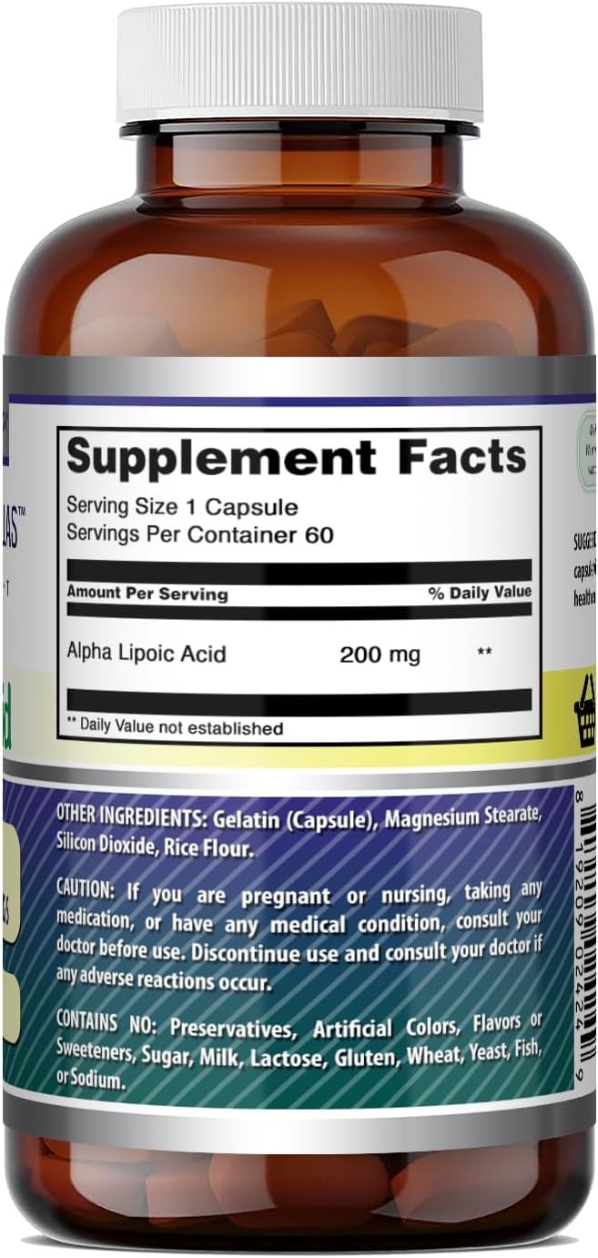 Amazing Formulas Alpha Lipoic Acid 200mg Capsules – Non-GMO & Gluten-Free thumbnail 5