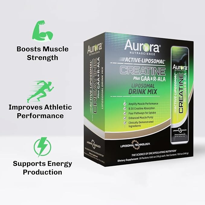 Aurora Nutrascience Active-Liposomal Creatine Plus GAA & R-ALA – 10 Packets thumbnail 3