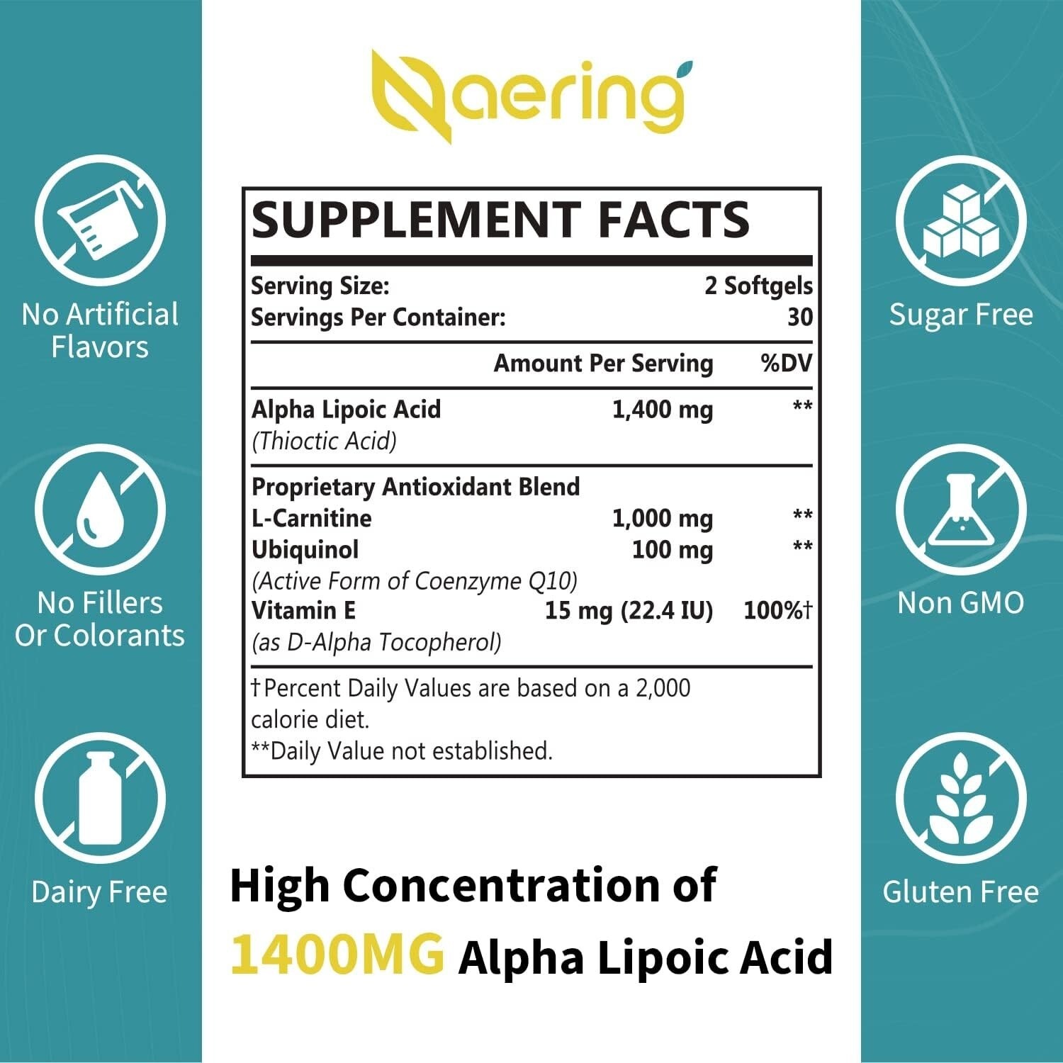 Liposomal Alpha Lipoic Acid 1400mg Softgels – High Potency ALA thumbnail 6