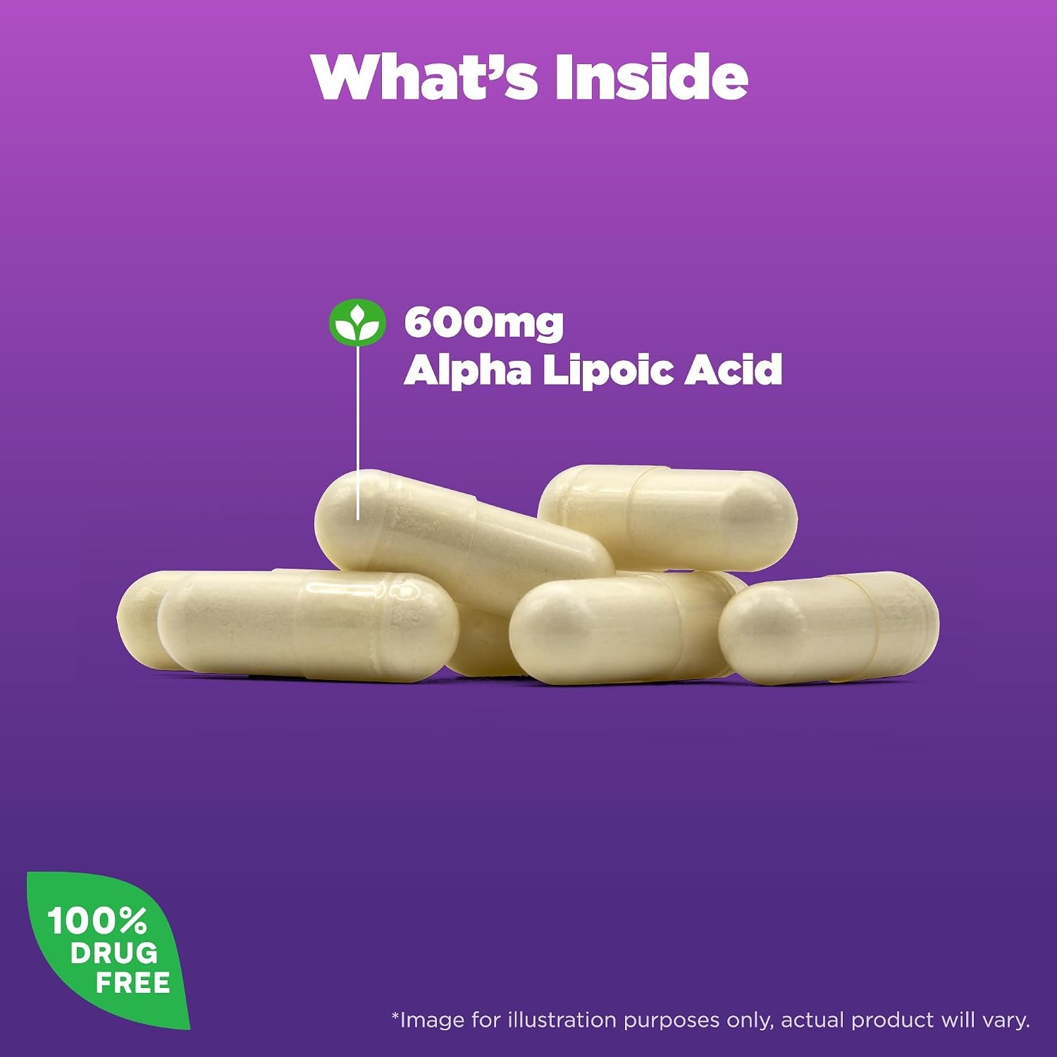 Natrol Alpha Lipoic Acid 600mg Capsules – Antioxidant Supplement thumbnail 3