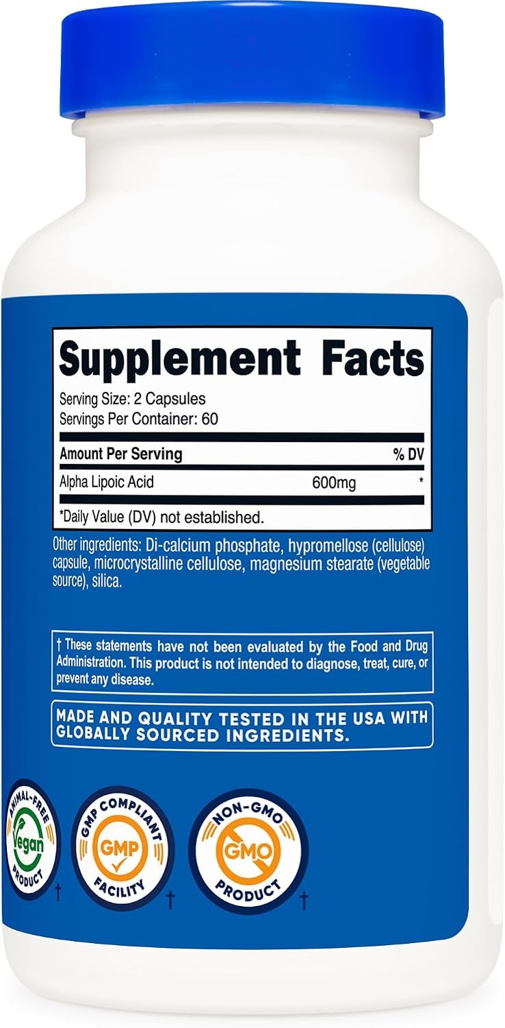 Nutricost ALA 300mg Capsules – Alpha Lipoic Acid Supplement thumbnail 6