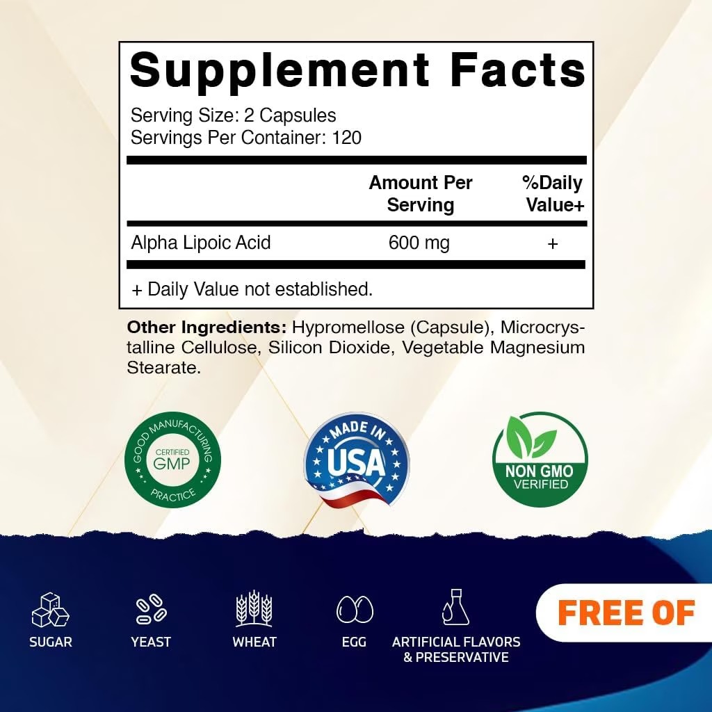 Vitamatic Alpha Lipoic Acid 600mg – High Potency ALA Supplement thumbnail 2