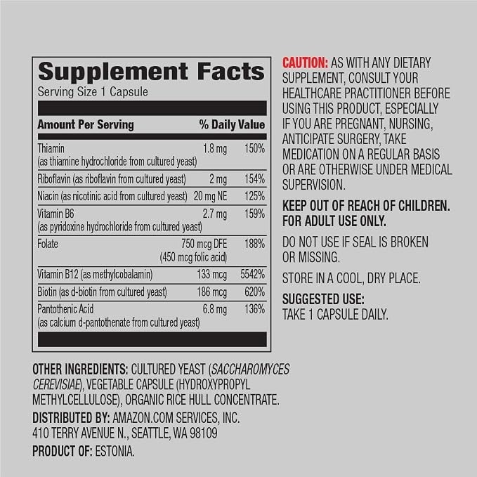 Amazon Elements B Complex Vitamins – Energy Metabolism & Immune Support thumbnail 2