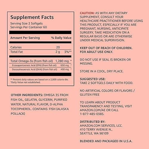 Amazon Elements Super Omega-3 Supplement + B Complex Vitamins thumbnail 3
