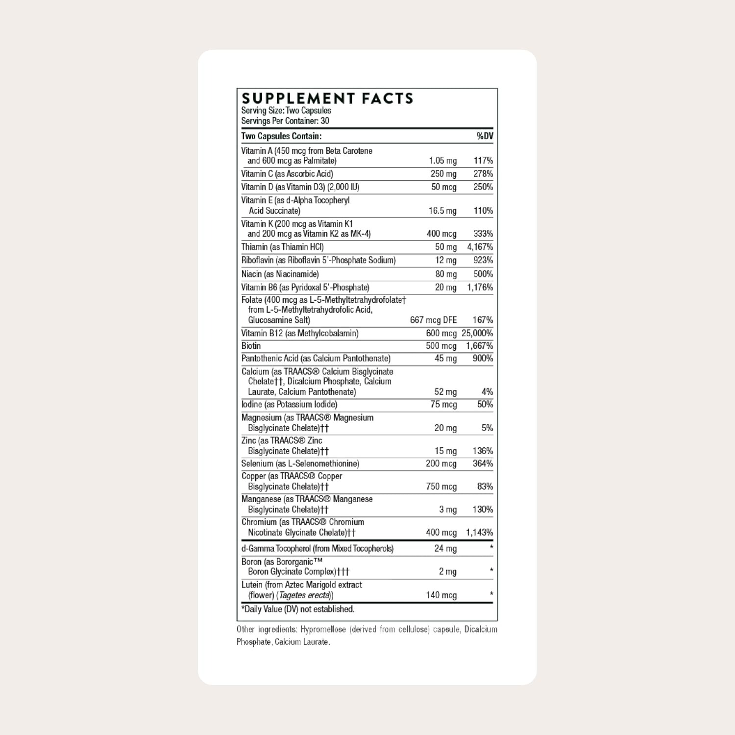 Thorne Basic Nutrients 2/Day – Complete Vitamin & Mineral Supplement thumbnail 5