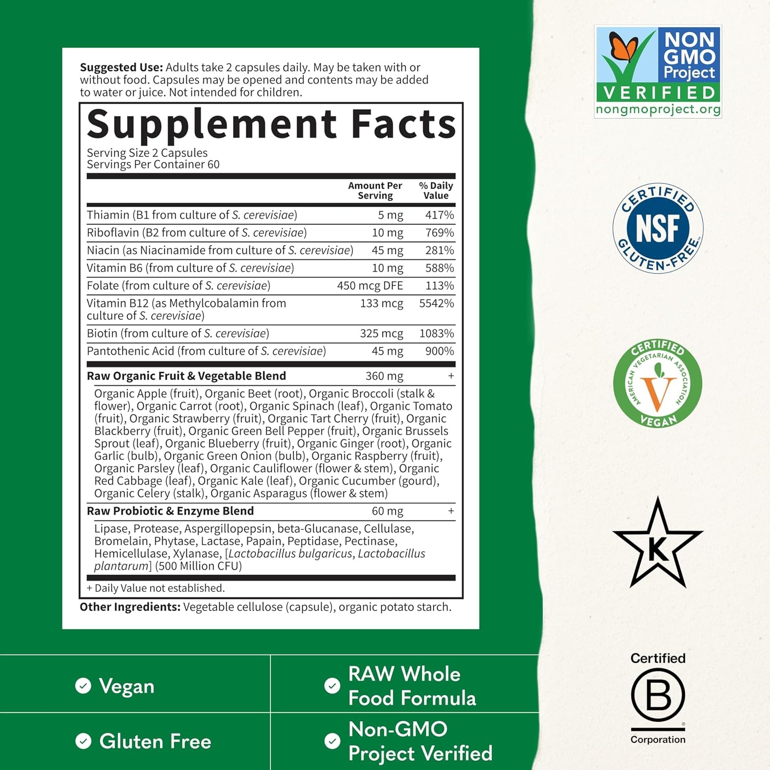 Garden of Life Vitamin Code B-Complex – Raw Vegan Capsules, 120 Count thumbnail 4
