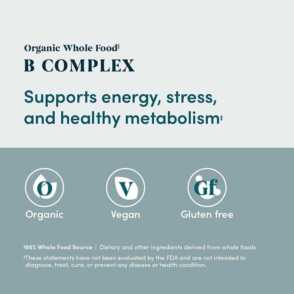 Amazon Elements Organic B Complex Vitamins – Whole Food Source thumbnail 2