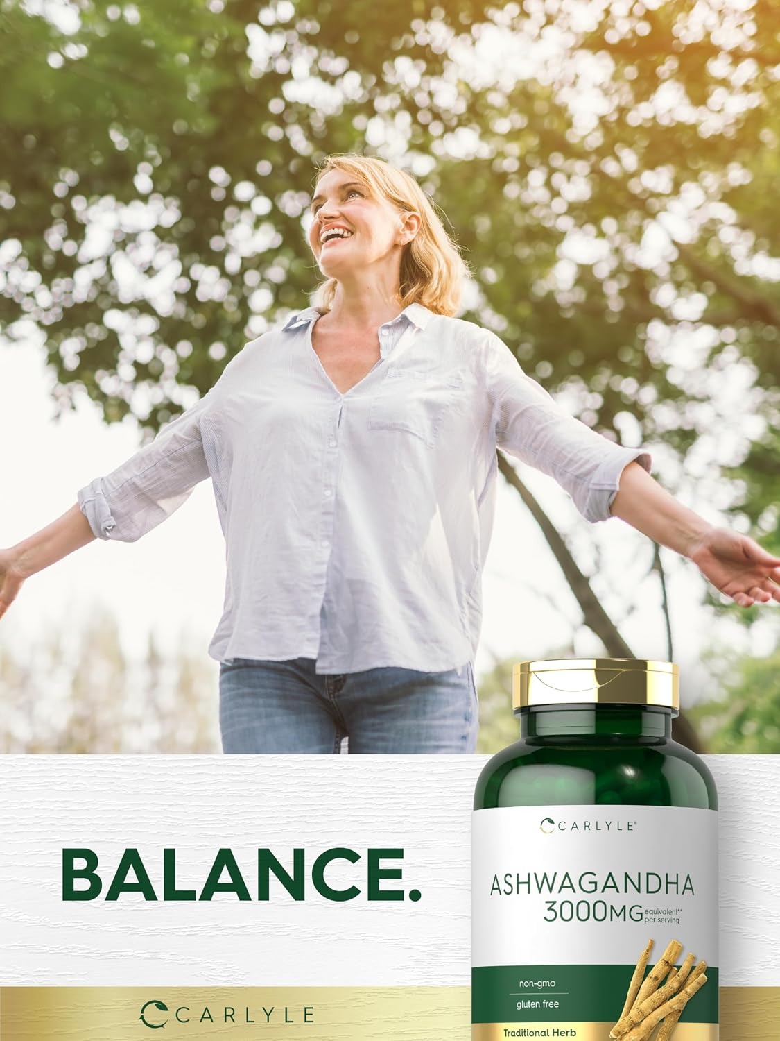 Carlyle Ashwagandha Supplement for Women & Men – 300 Capsules thumbnail 7