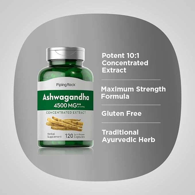 Piping Rock Ashwagandha Supplement | 120 Capsules thumbnail 3