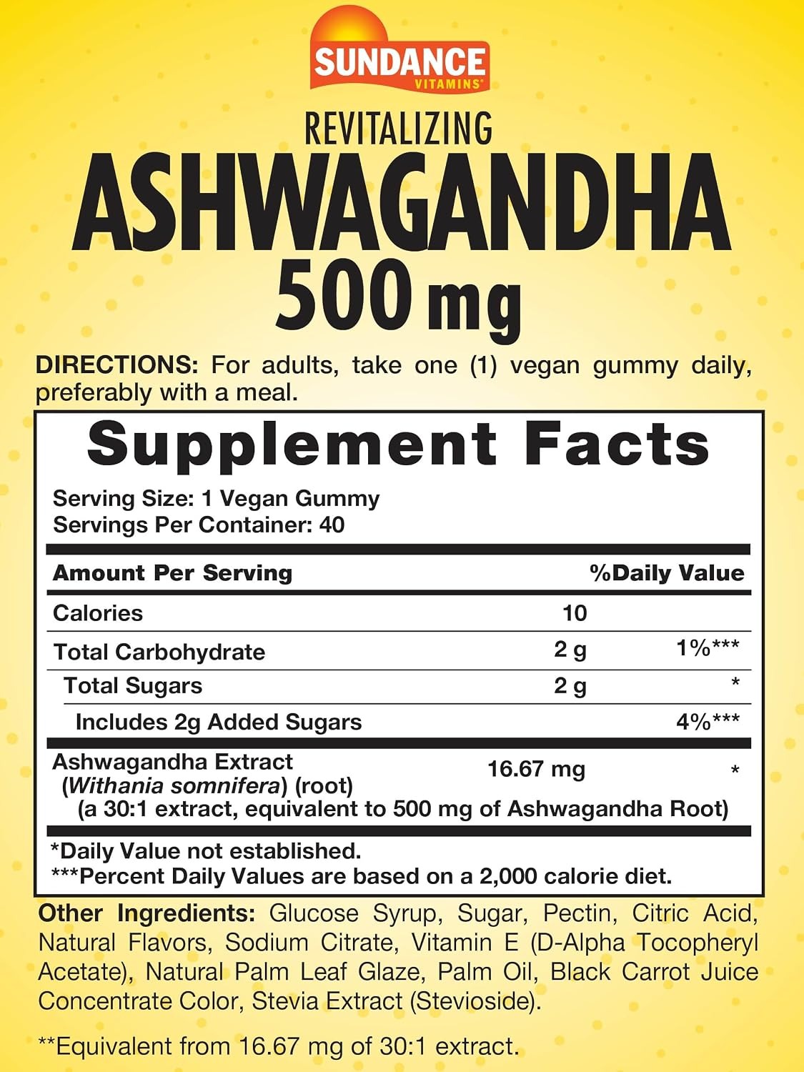 Sundance Ashwagandha Gummies 40 Vegan Gummies thumbnail 3