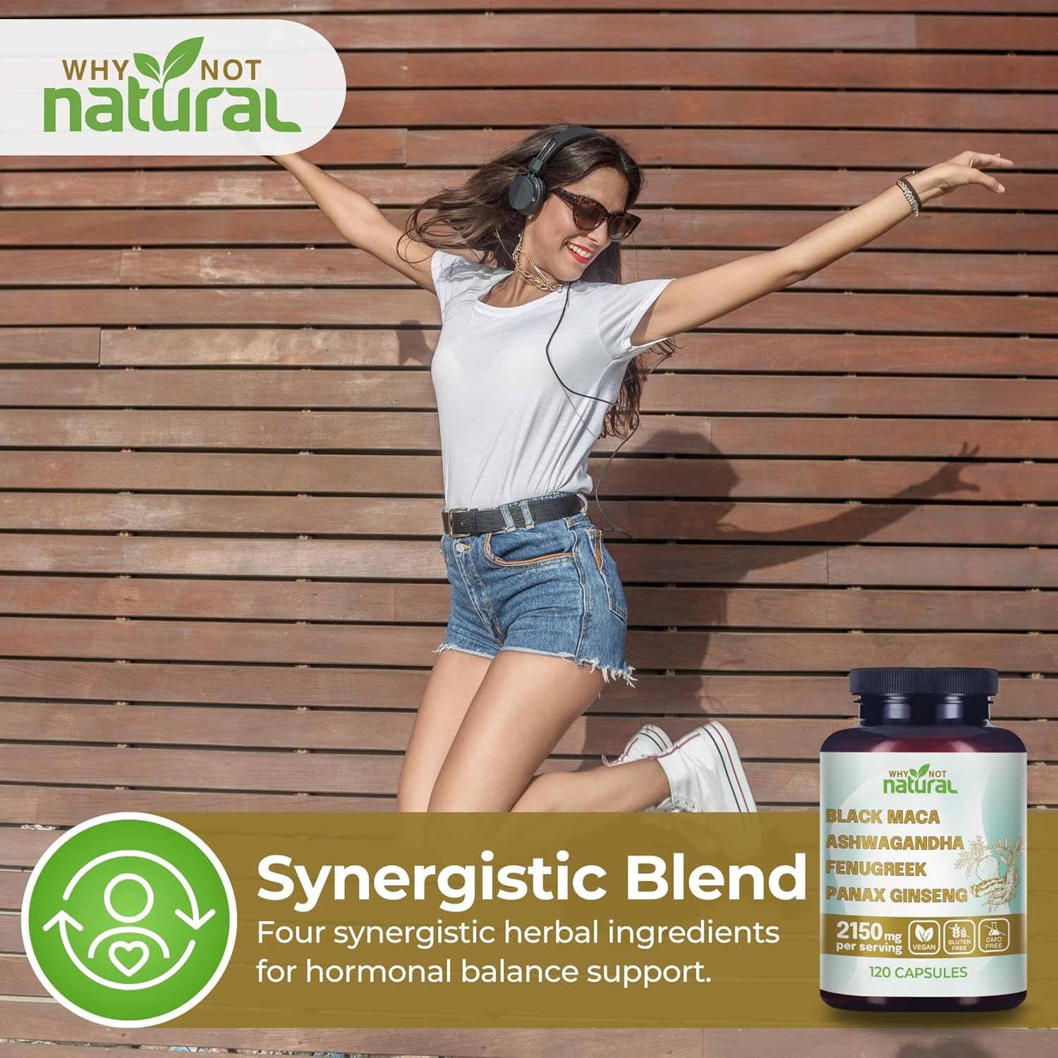 Why Not Natural 4-in-1 Organic Black Maca Root Ashwagandha Capsules thumbnail 5
