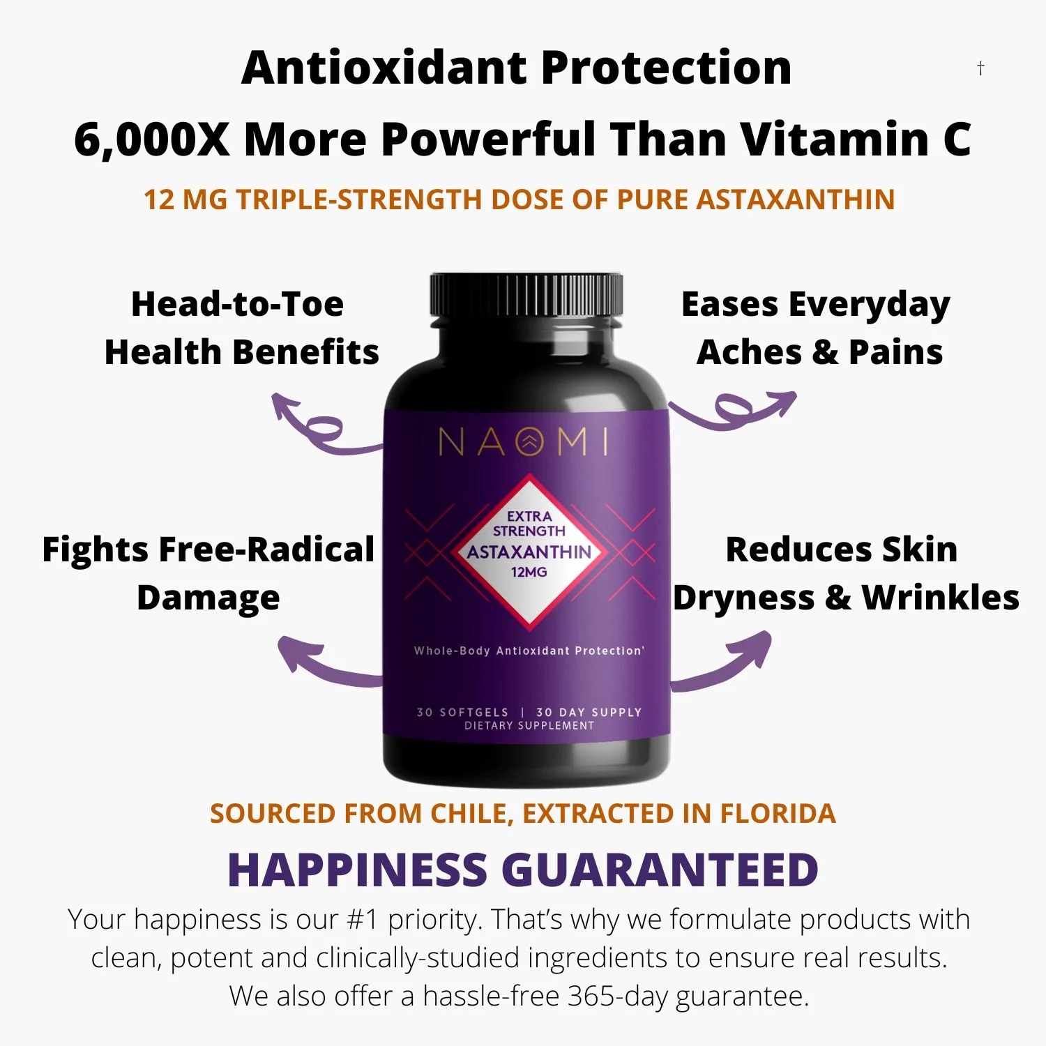 NAOMI Astaxanthin 12mg Zanthin Softgels | Extra Strength Supplement thumbnail 2